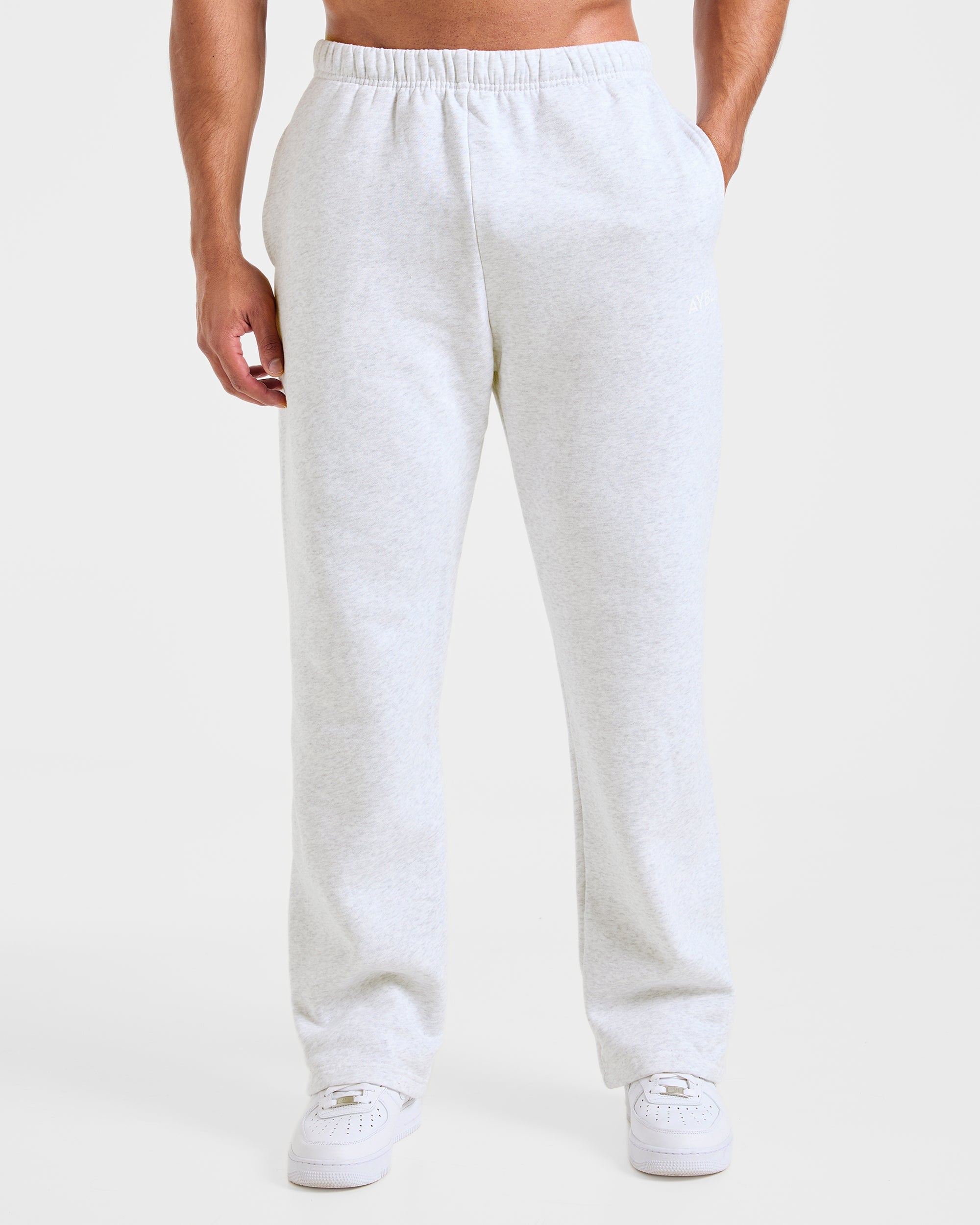 Essential Oversized Straight Leg Joggers - Grau Marl