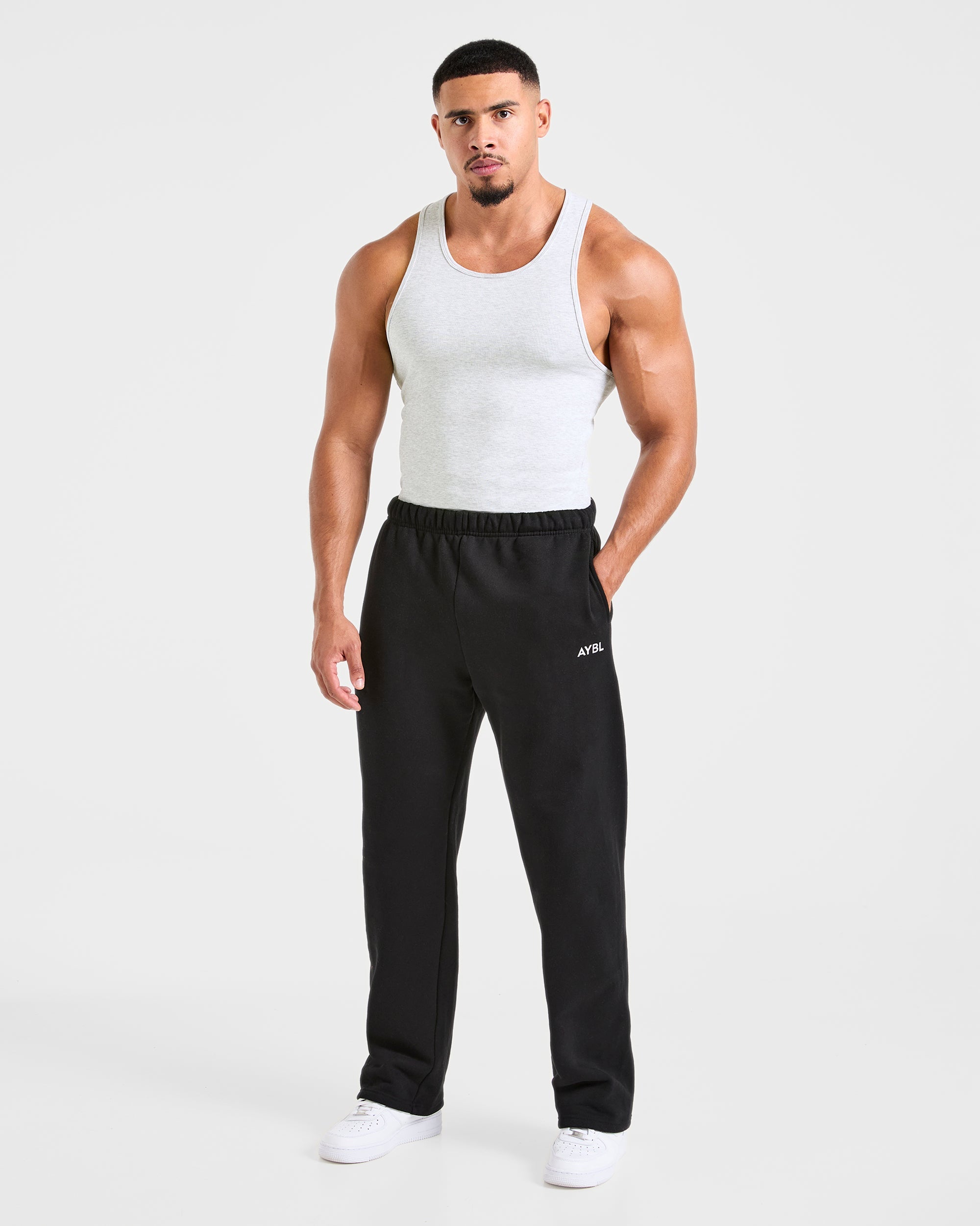 Muscle Ribbed Tank - Light Grau Marl