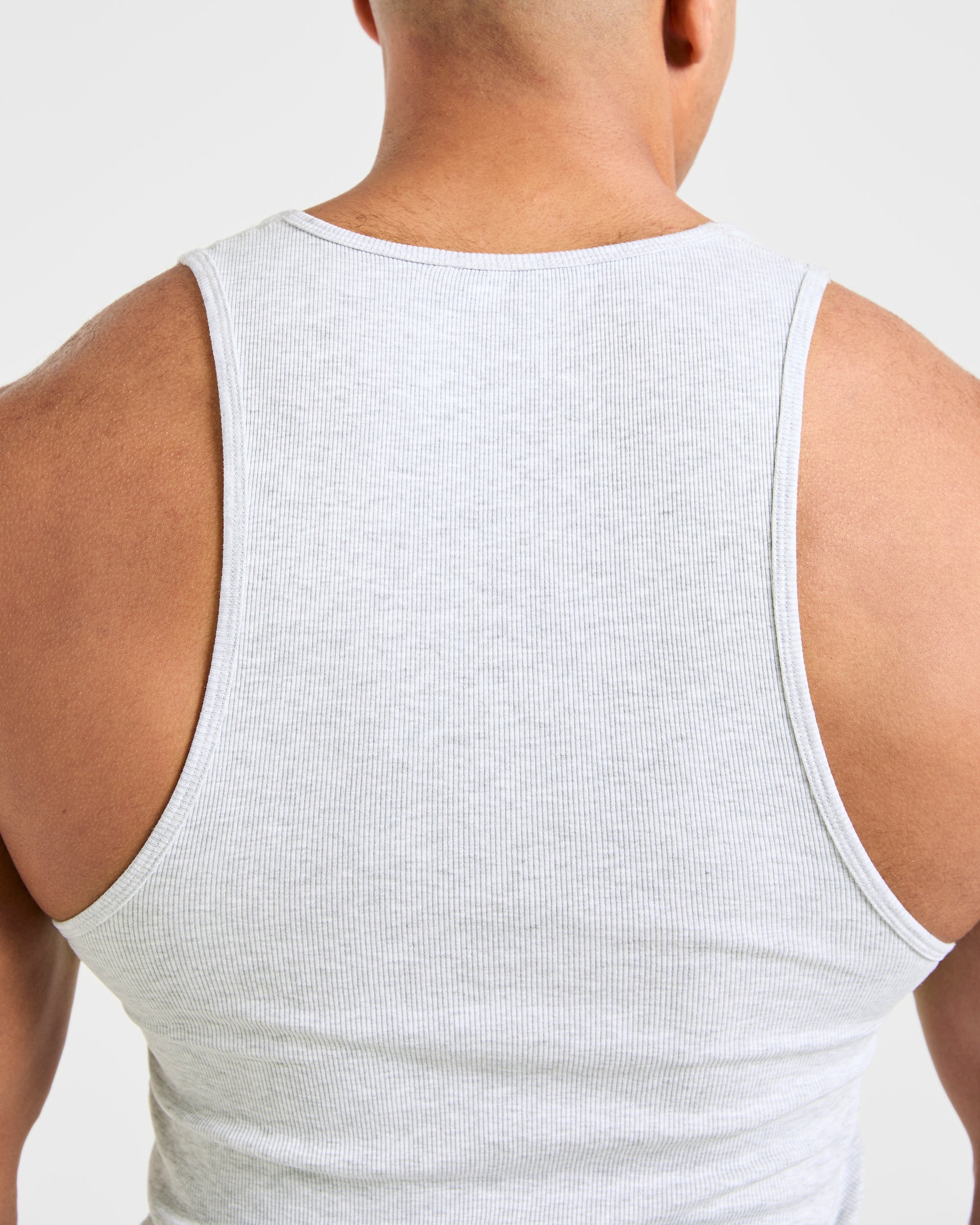 Muscle Ribbed Tank - Light Grau Marl