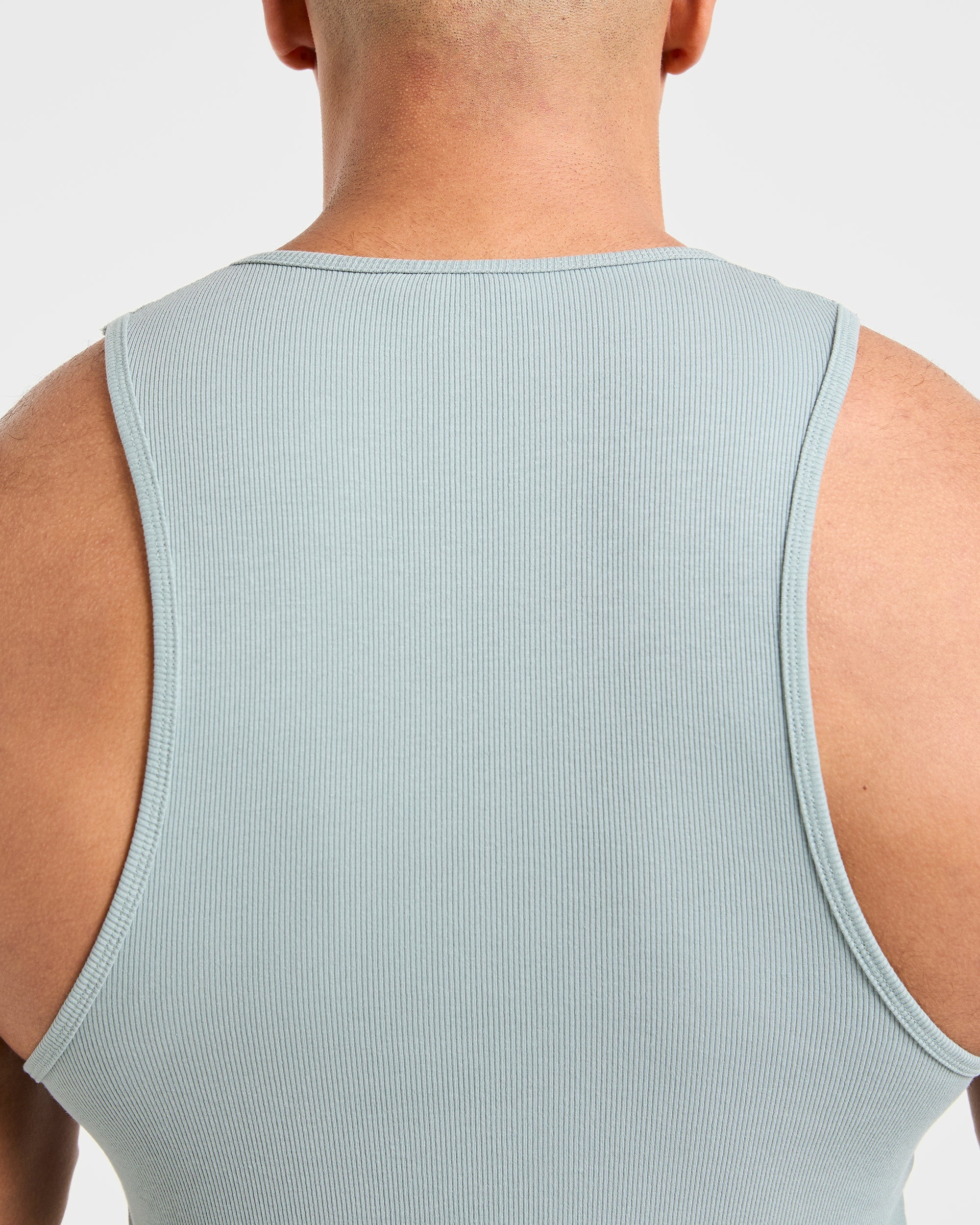 Muscle Ribbed Tank - Stone Blau