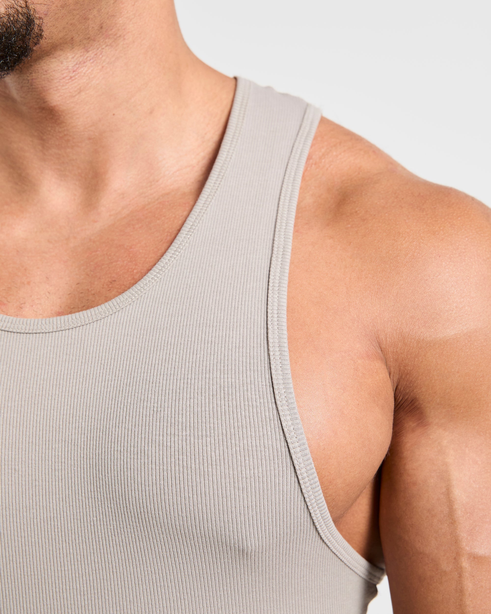 Muscle Ribbed Tank - Cloud Grau