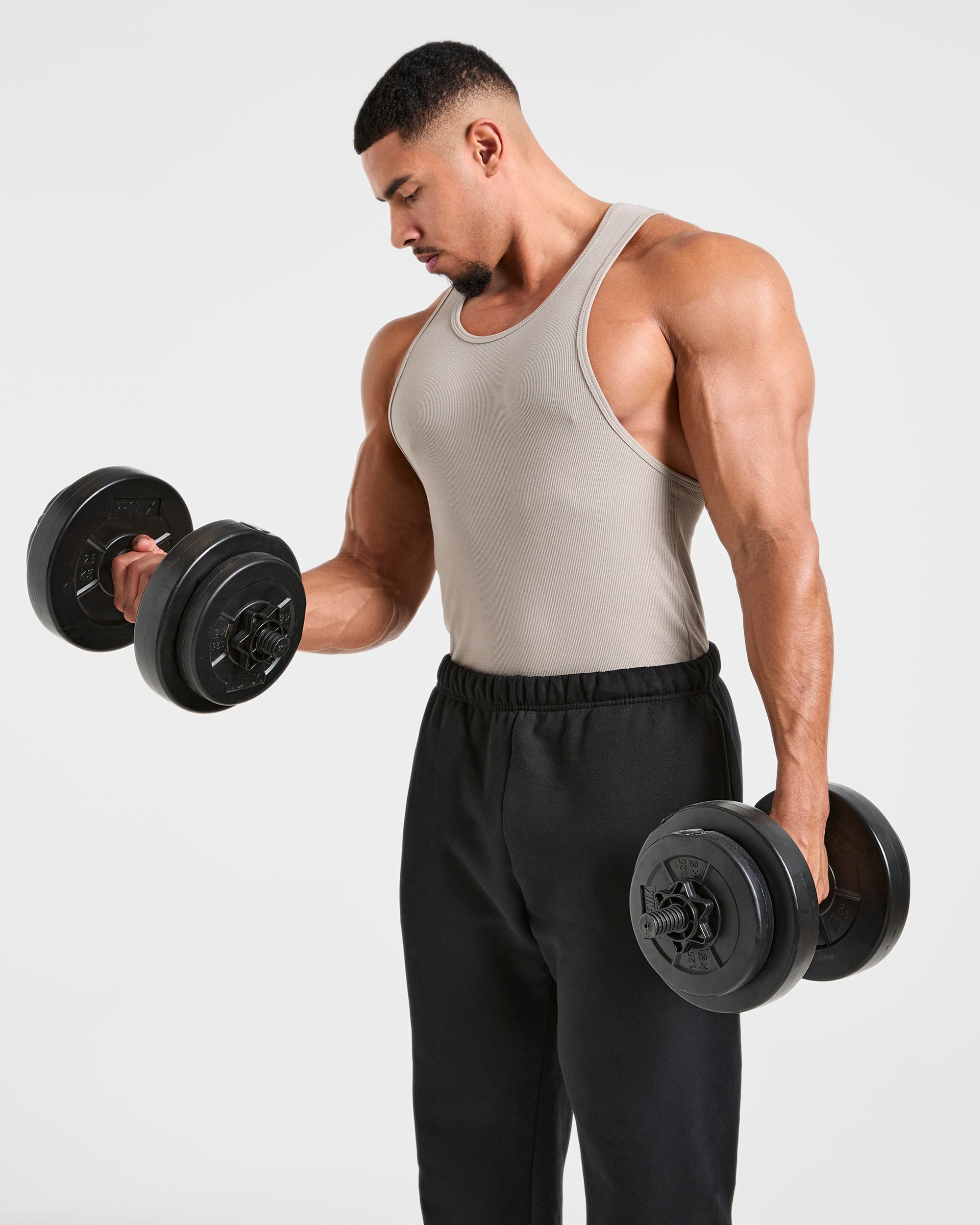 Muscle Ribbed Tank - Cloud Grau