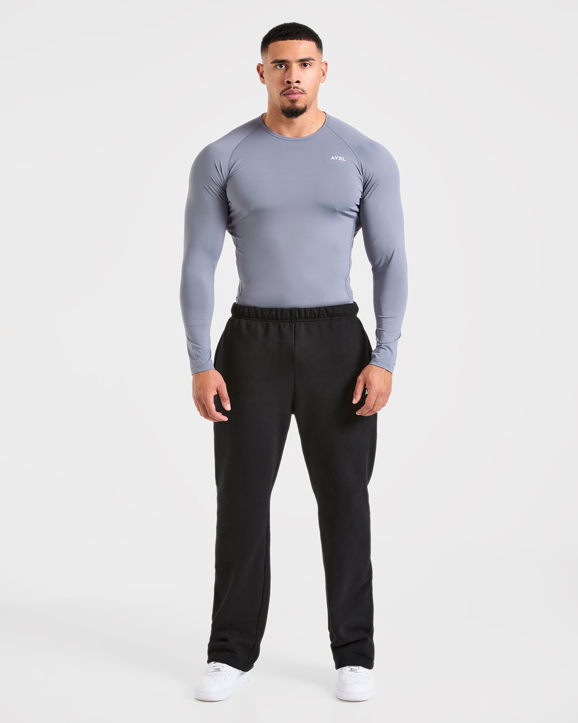 Compression Long Sleeve T Shirt - Slate Grau