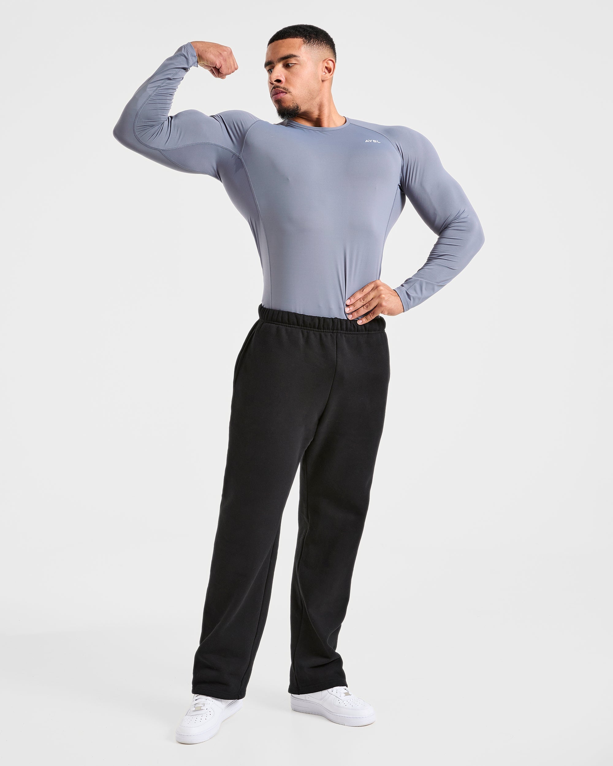 Compression Long Sleeve T Shirt - Slate Grau