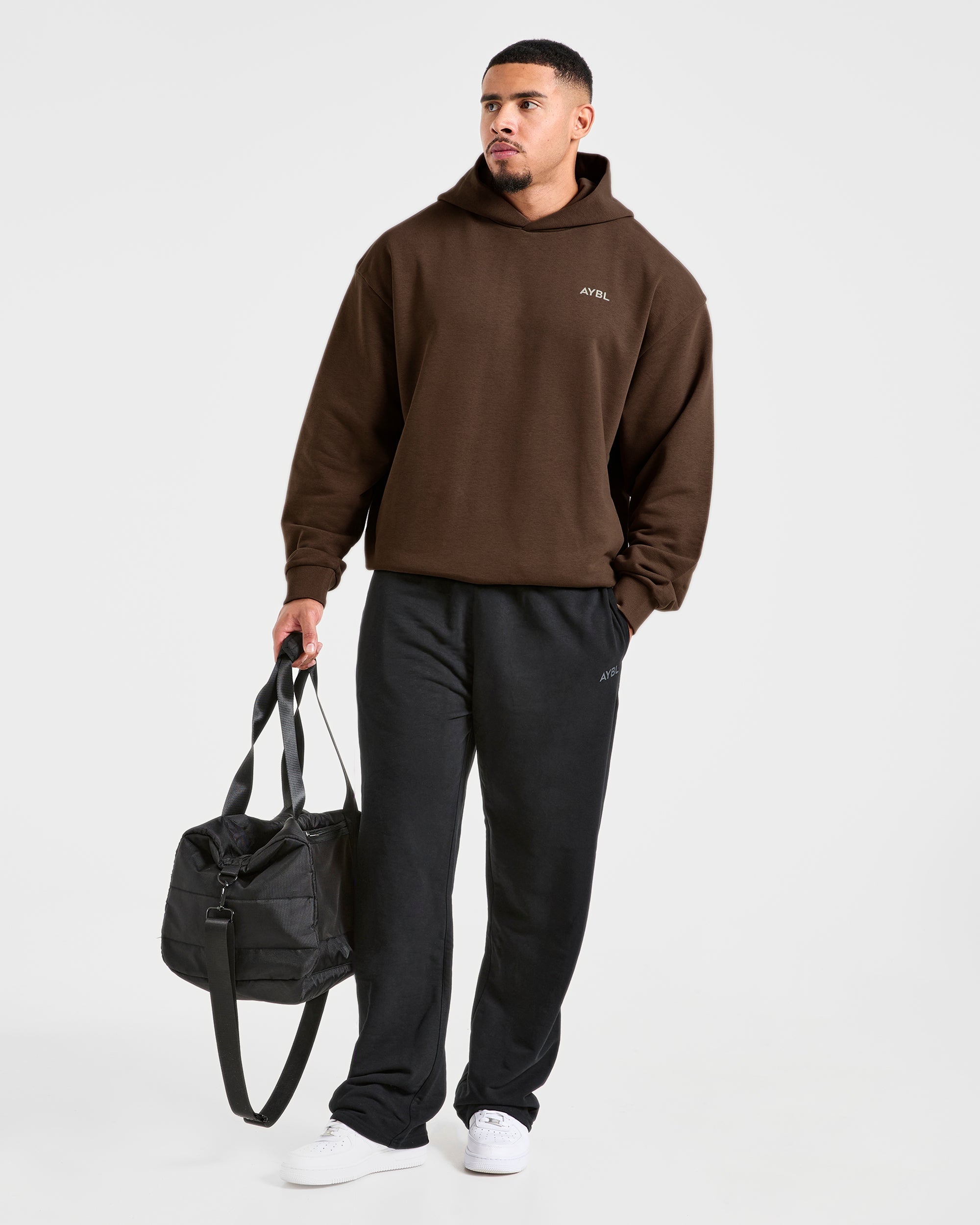 Essential Oversized Graphic Hoodie - Braun