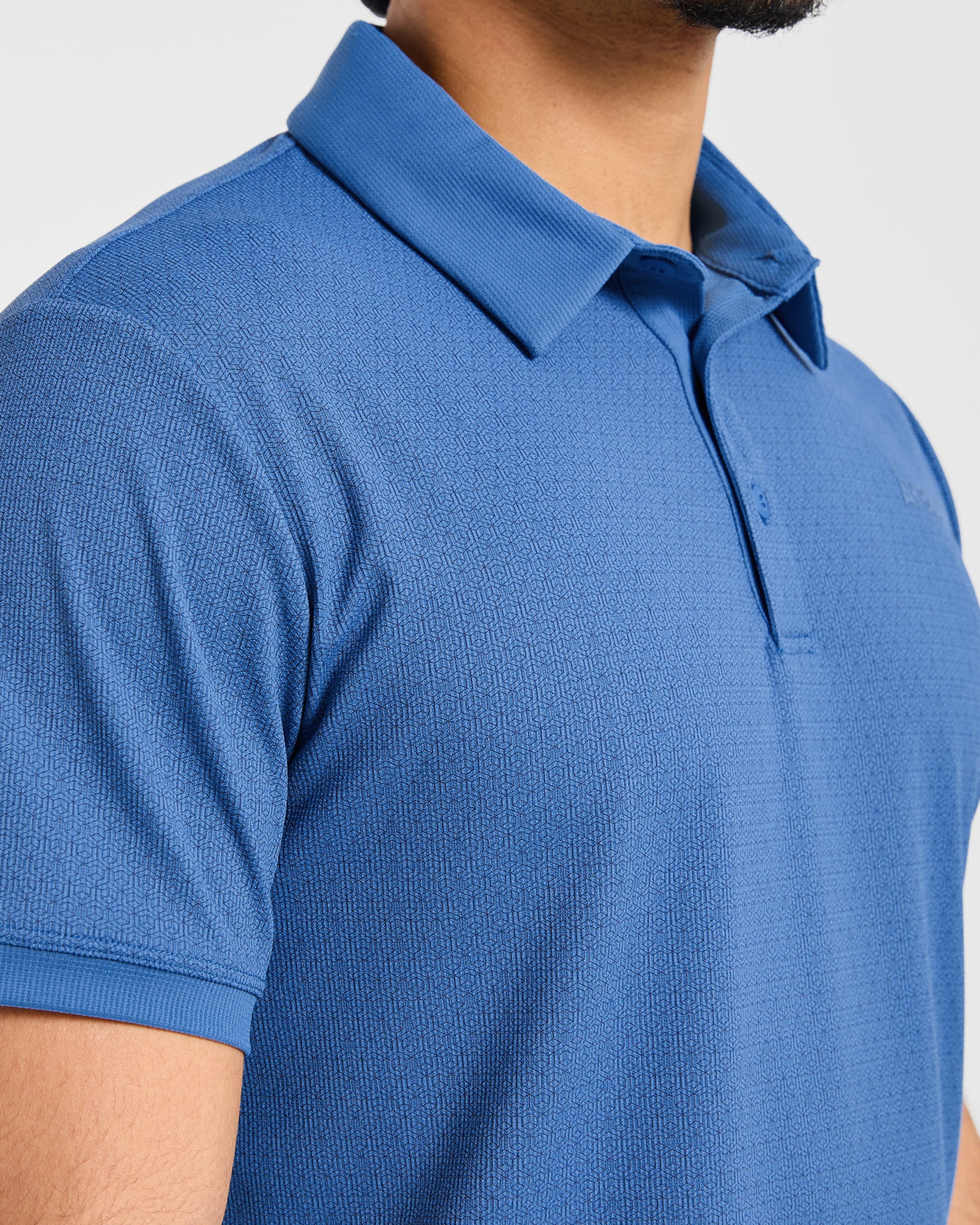 Precision Geometric Polo - Ocean Blau