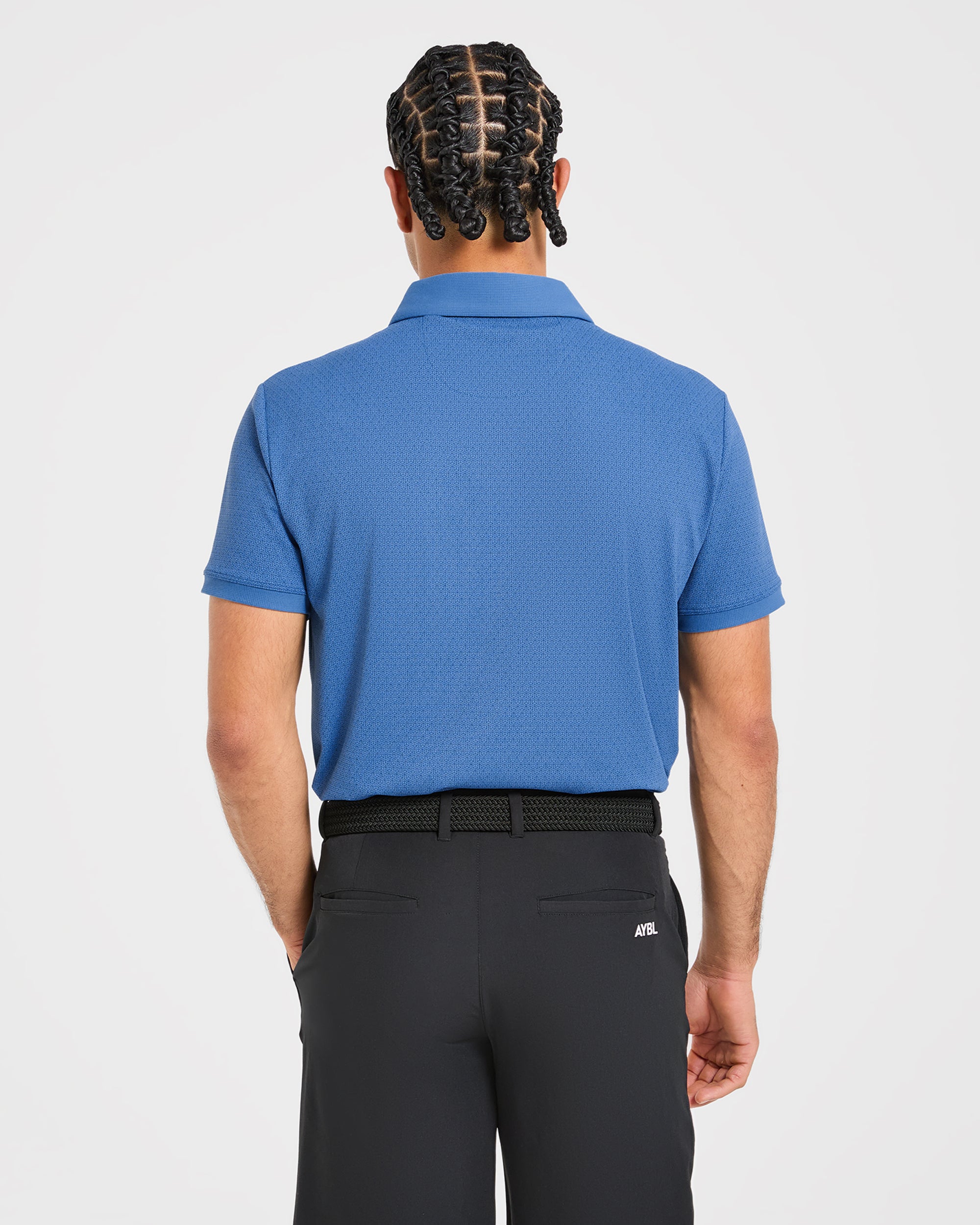 Precision Geometric Polo - Ocean Blau