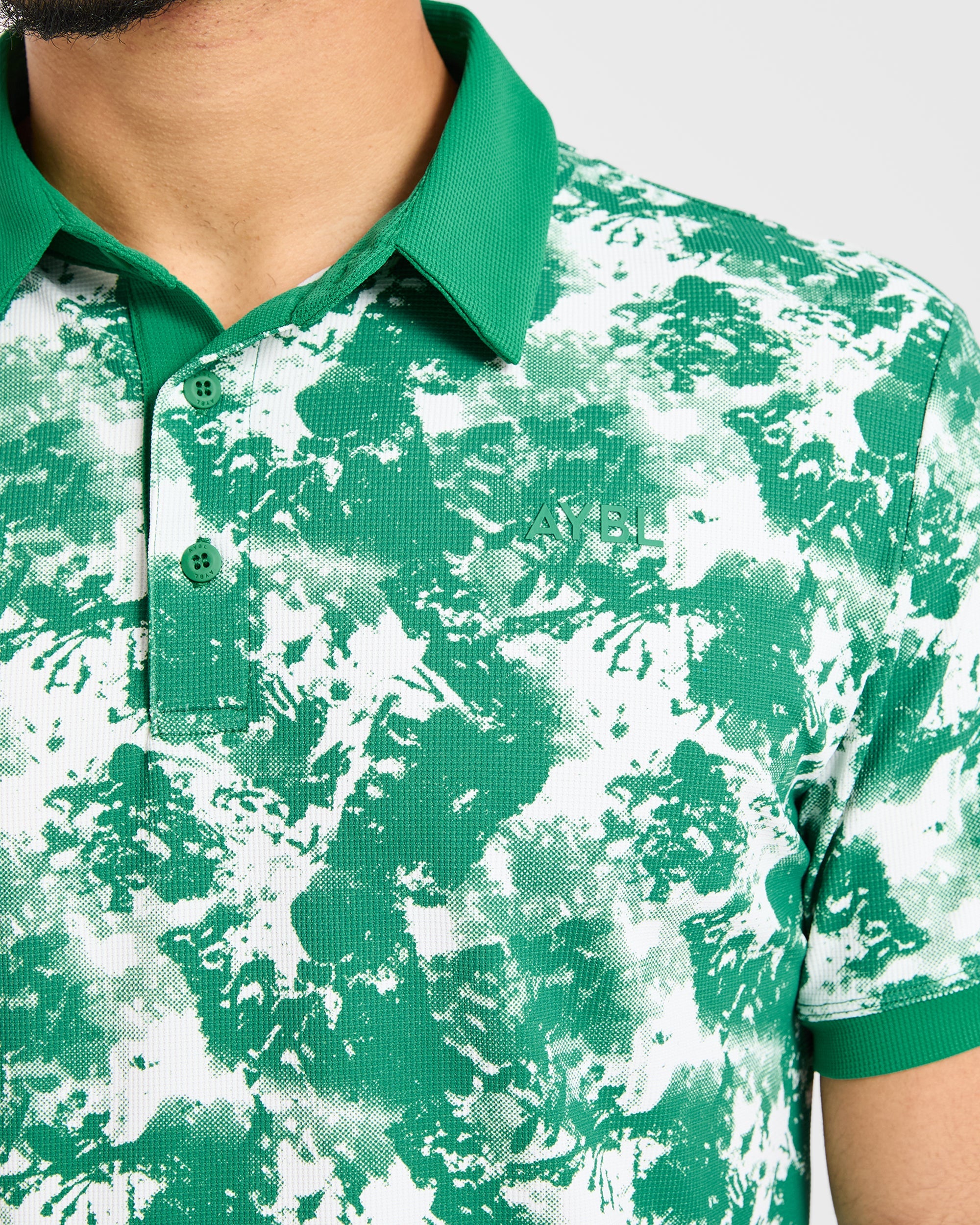Precision Splatter Polo - Rye Grün/Cream
