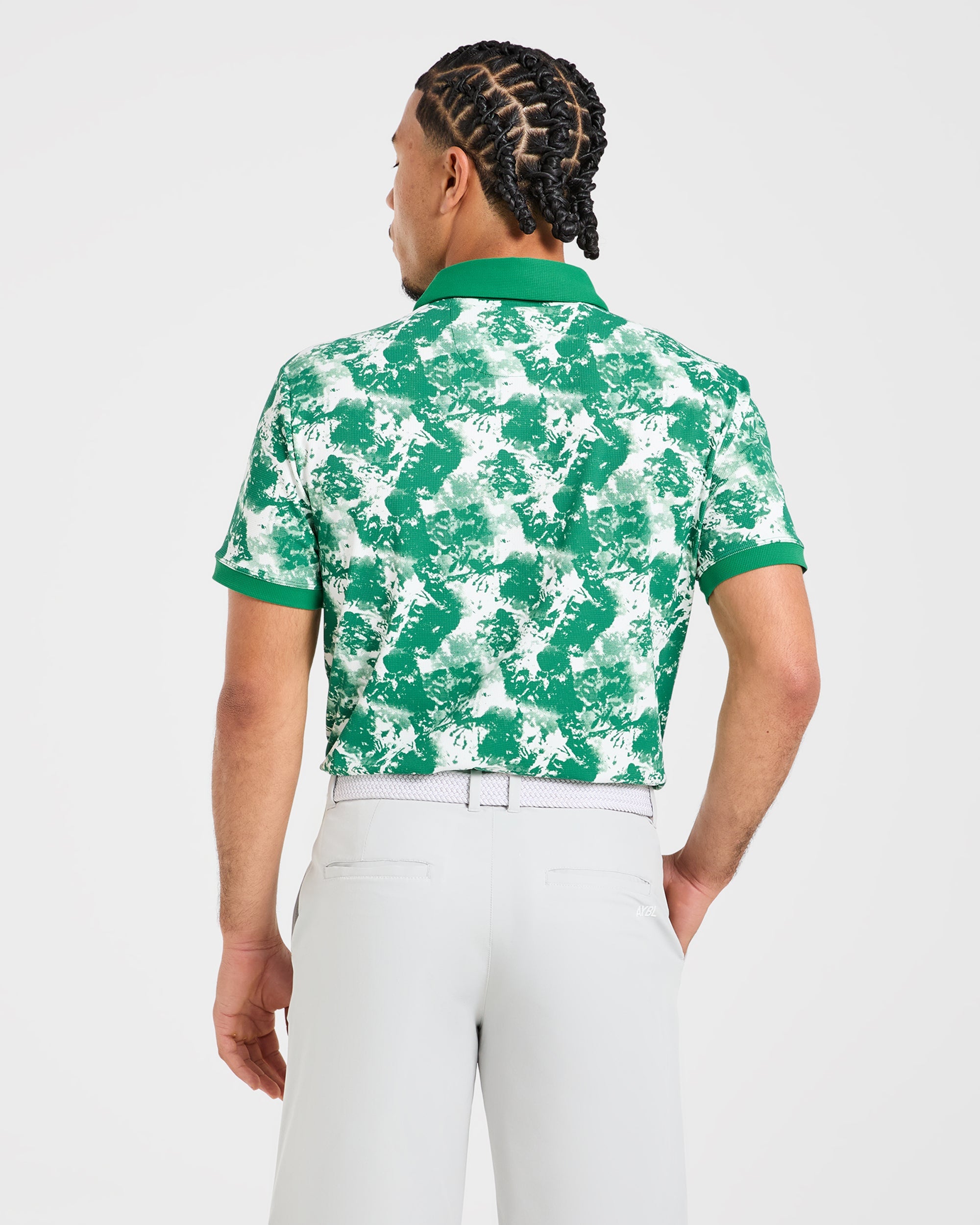 Precision Splatter Polo - Rye Grün/Cream