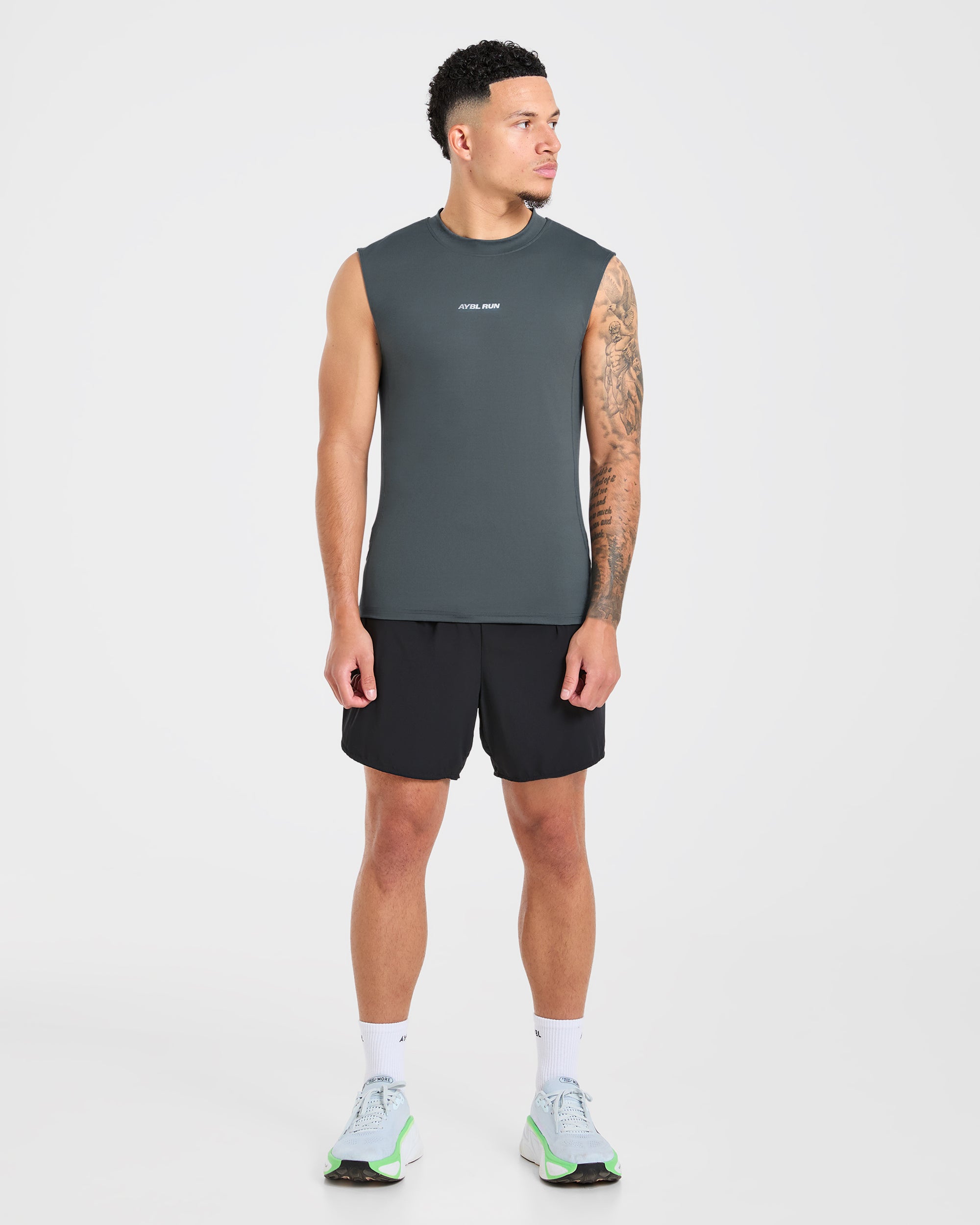 Run Slim Tank - Slate Blau
