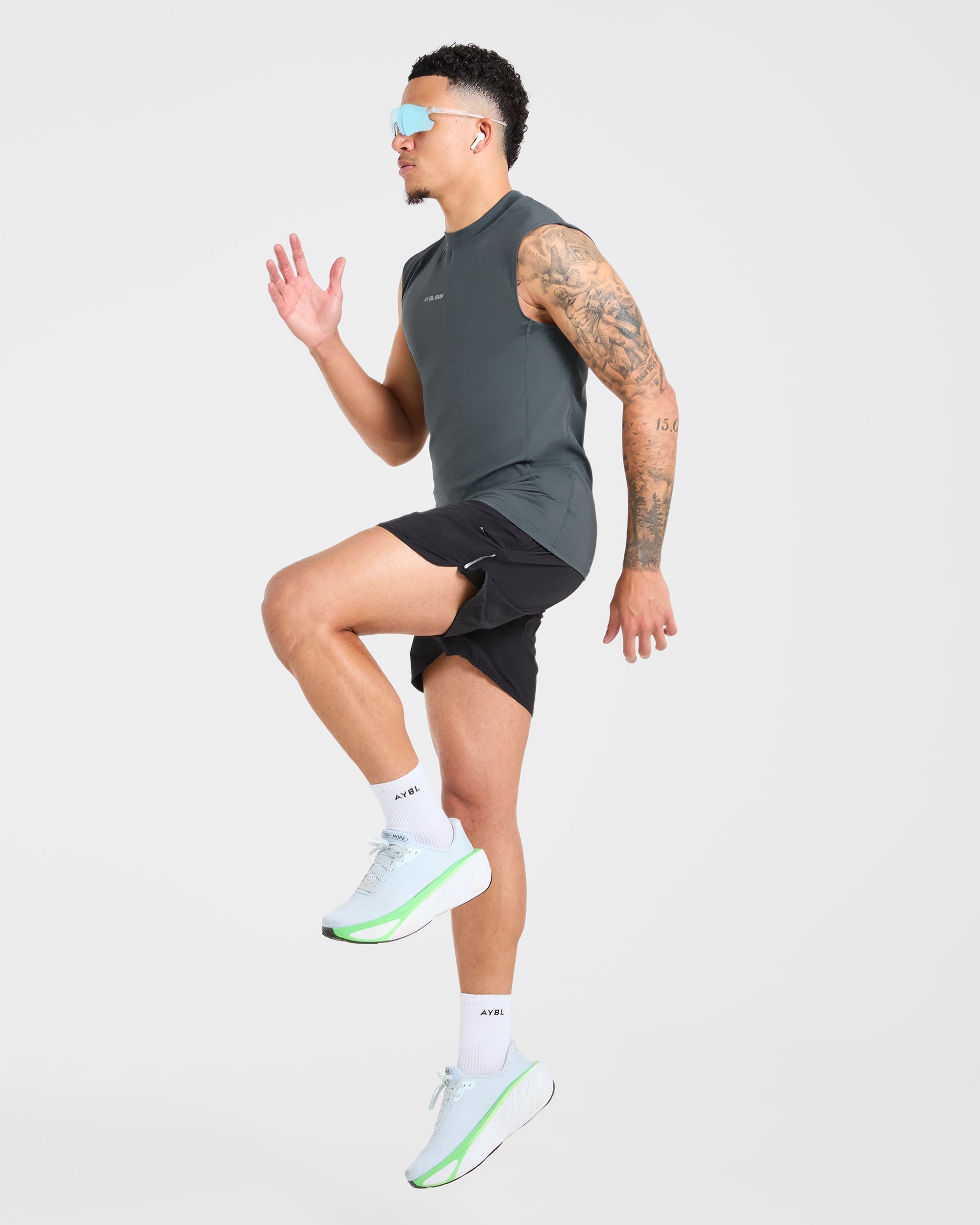 Run Slim Tank - Slate Blau