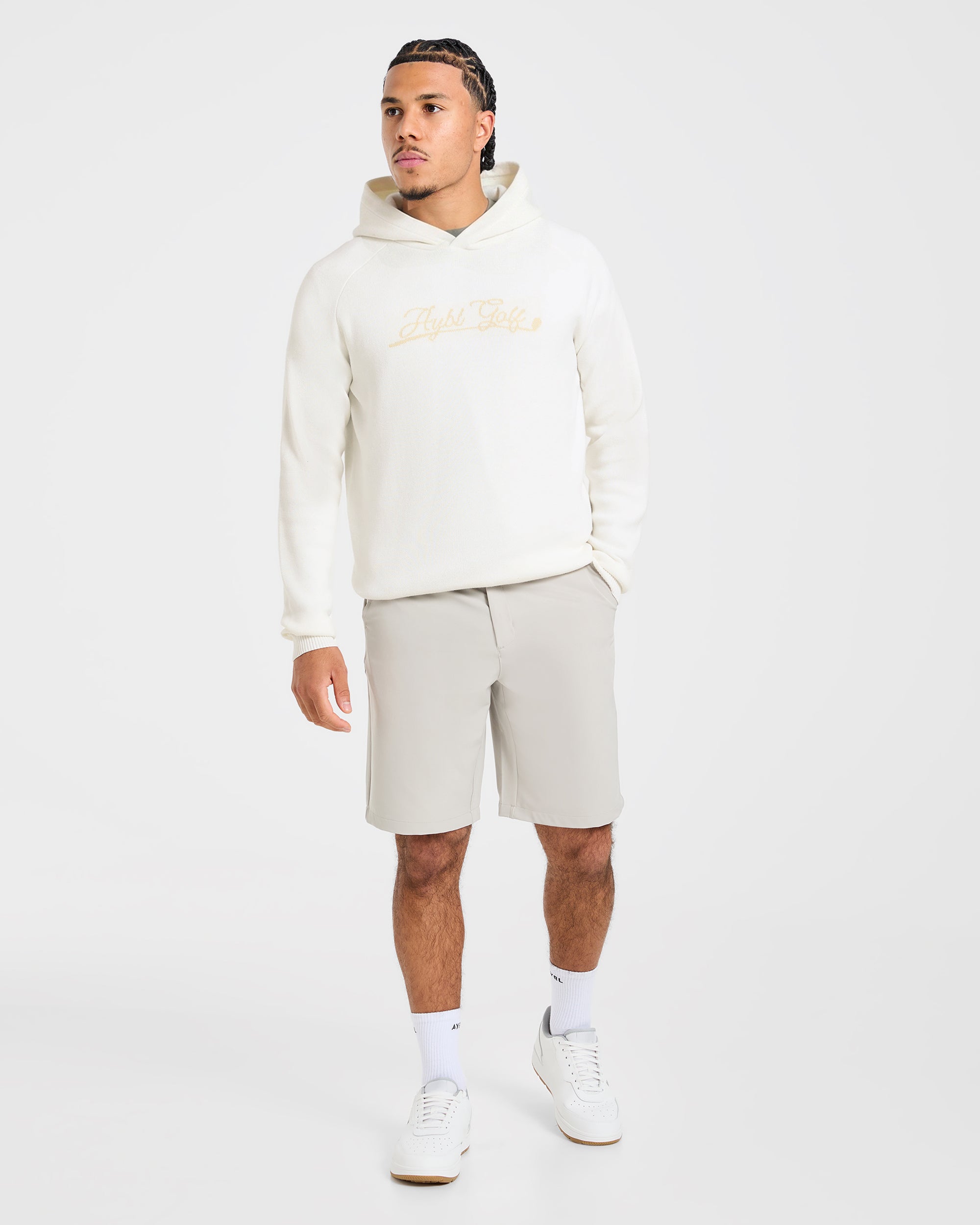 Golf Club Knitted Hoodie - Off Weiß