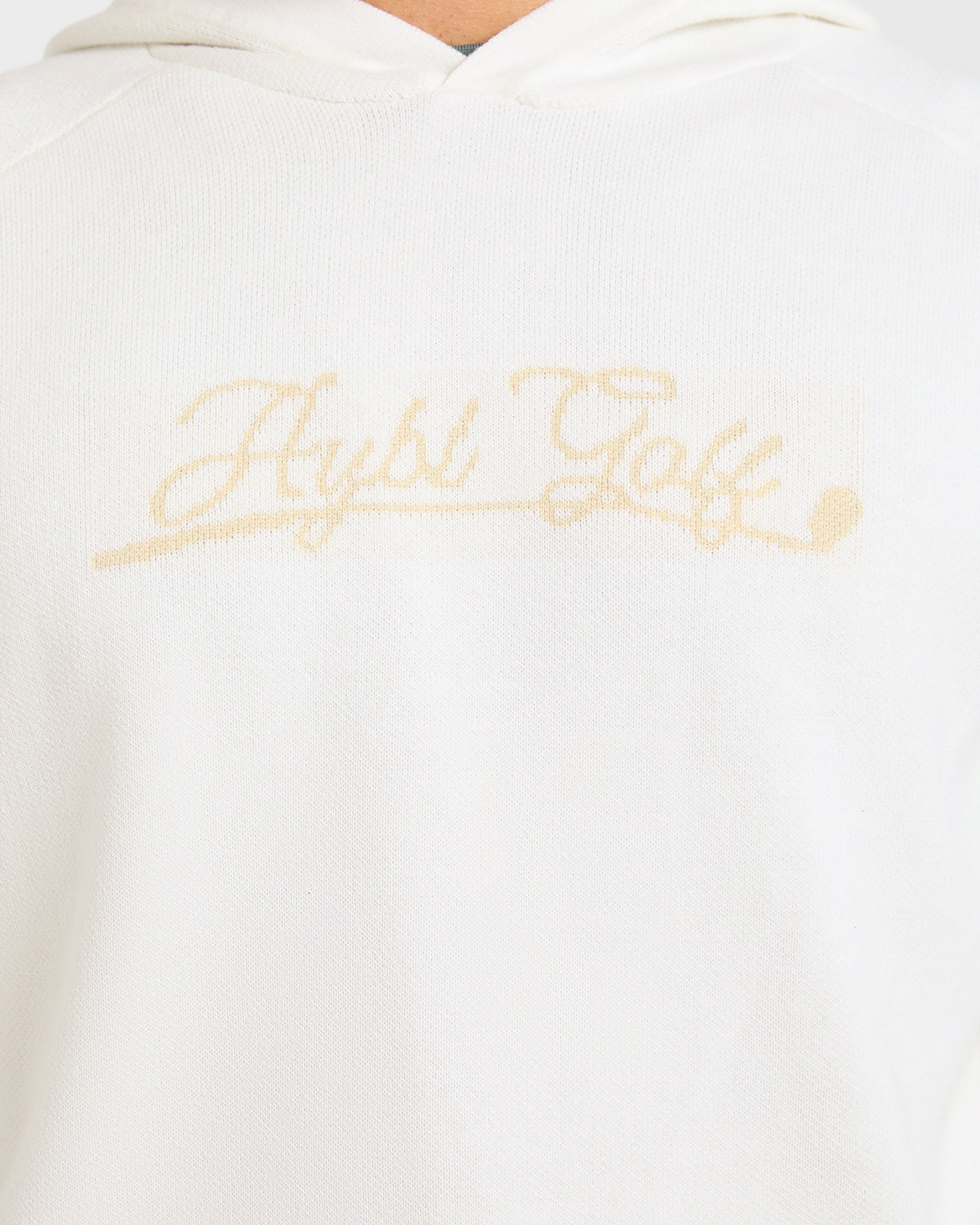 Golf Club Knitted Hoodie - Off Weiß