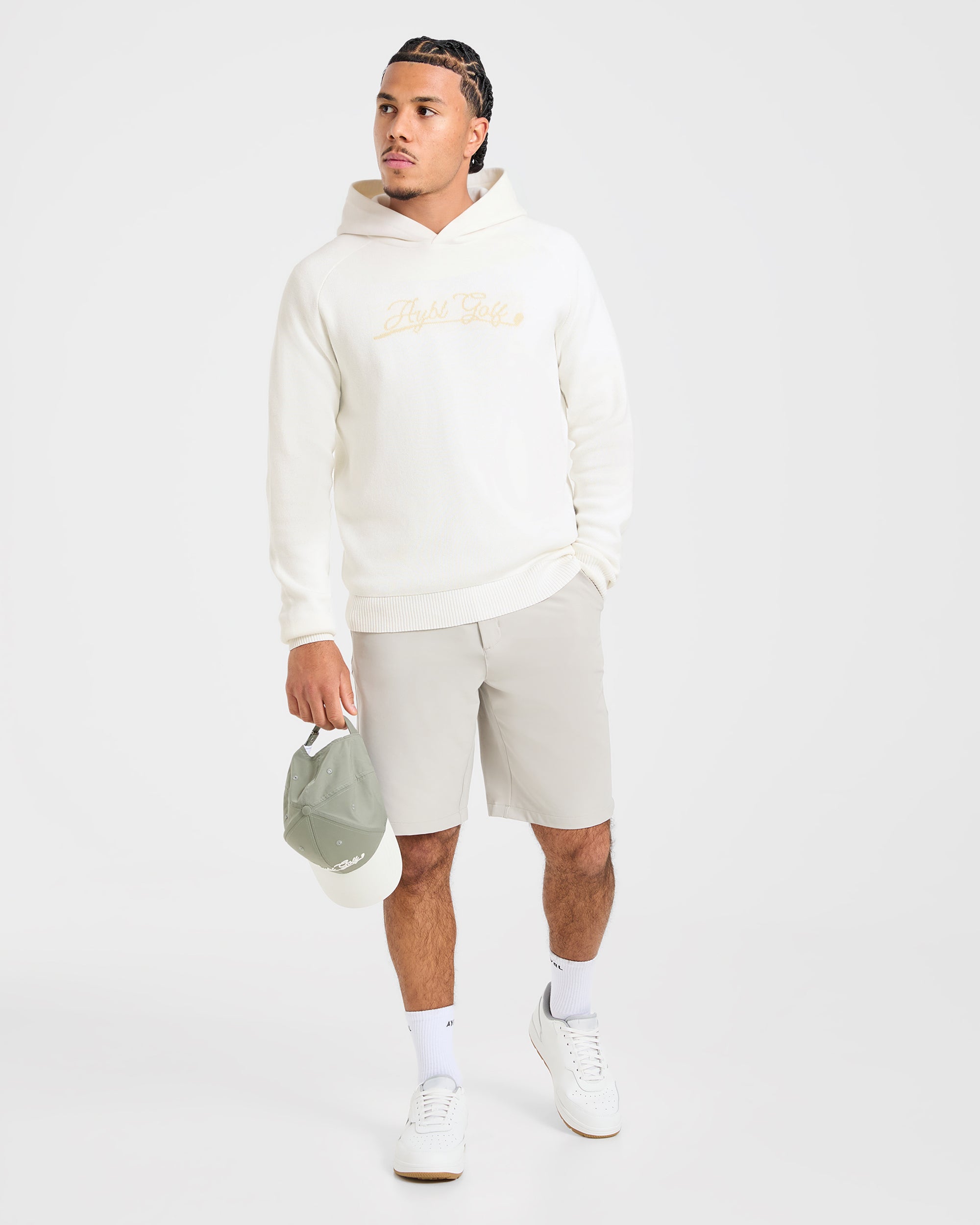 Golf Club Knitted Hoodie - Off Weiß