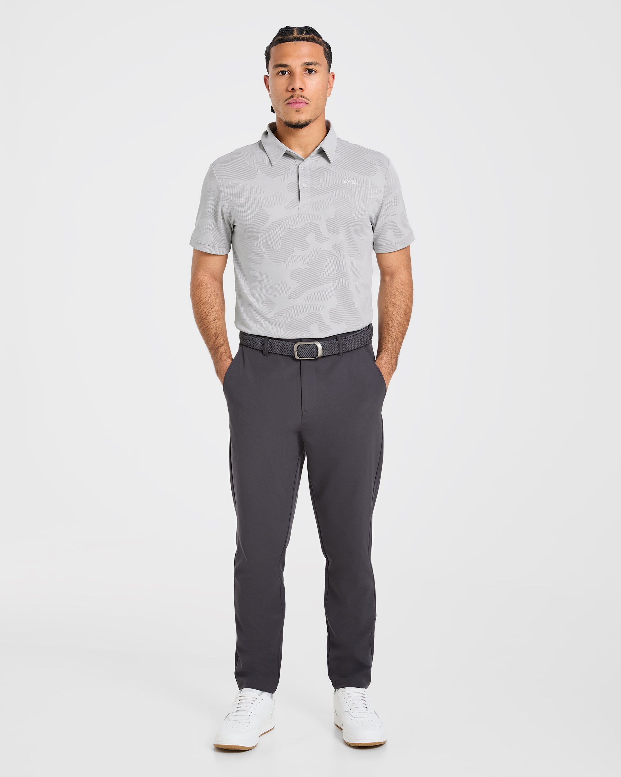 Camo Polo - Ice Grau