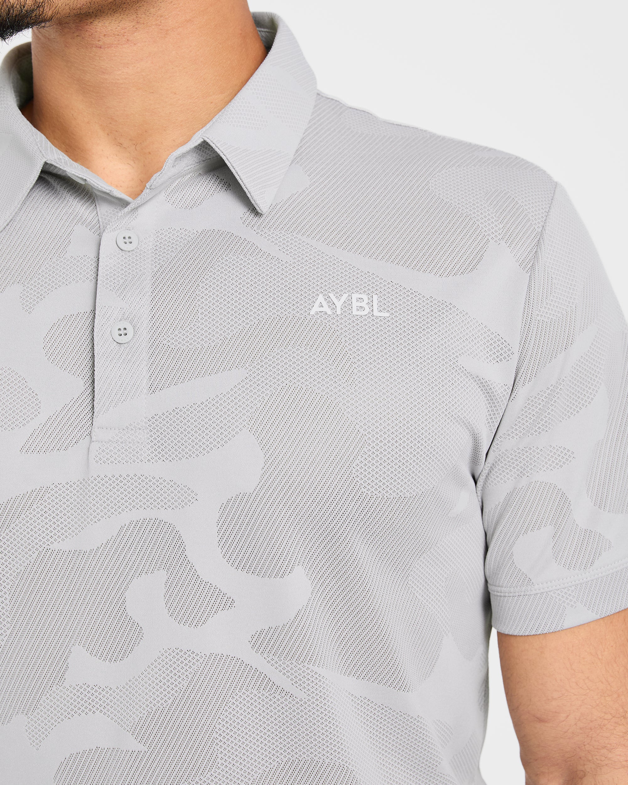 Camo Polo - Ice Grau