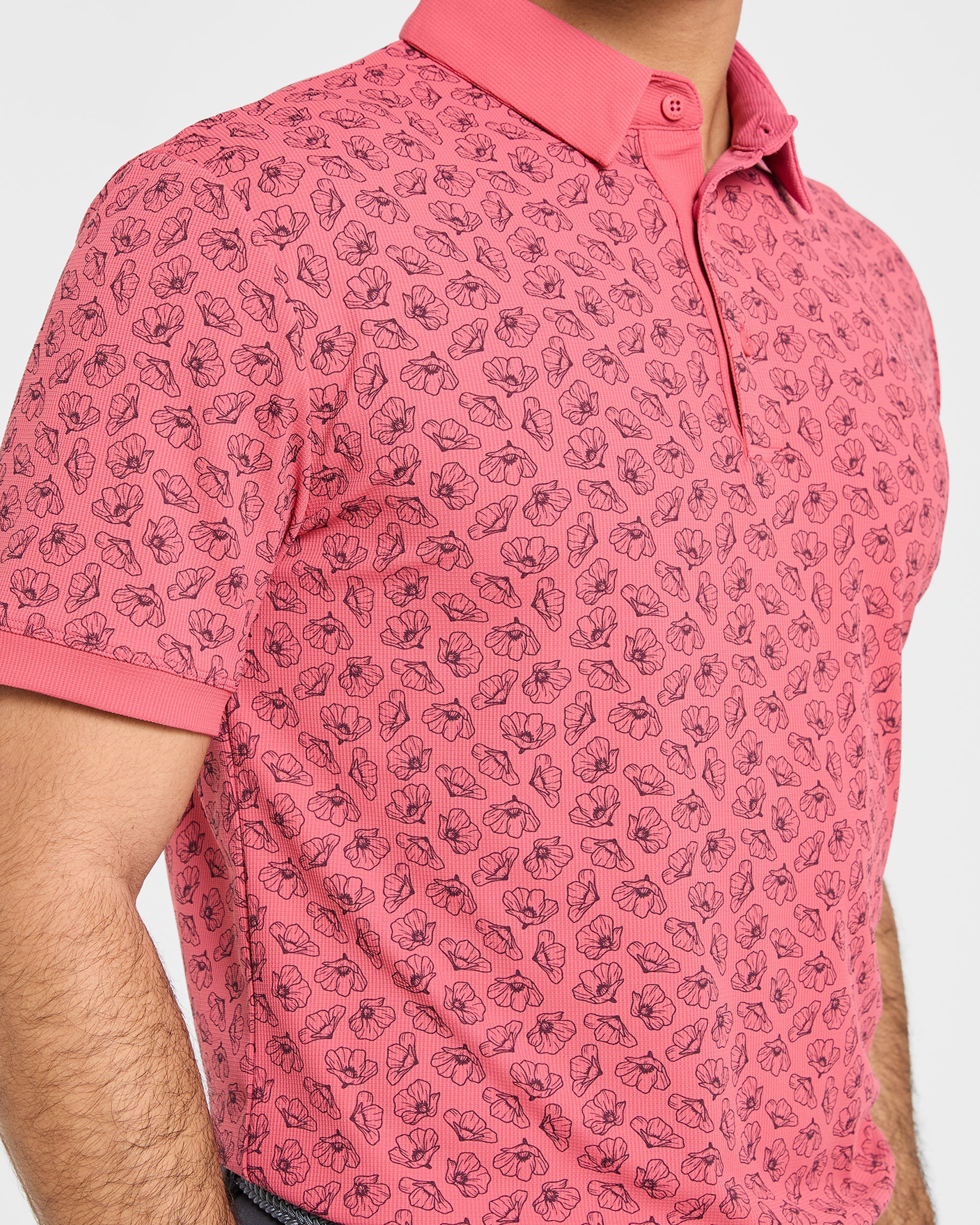 Precision Camellias Polo - Rot