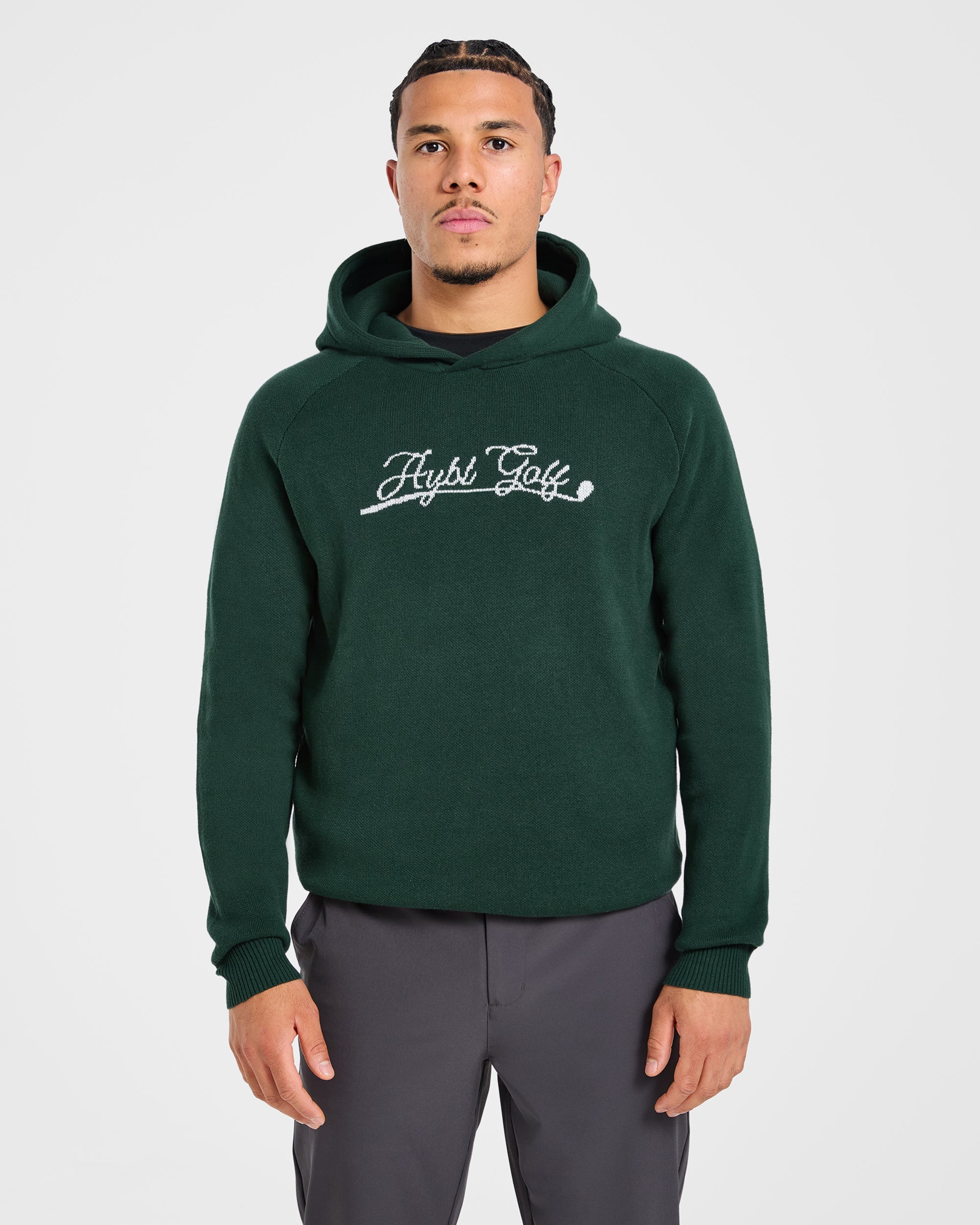 Golf Club Knitted Hoodie - Pine Grün