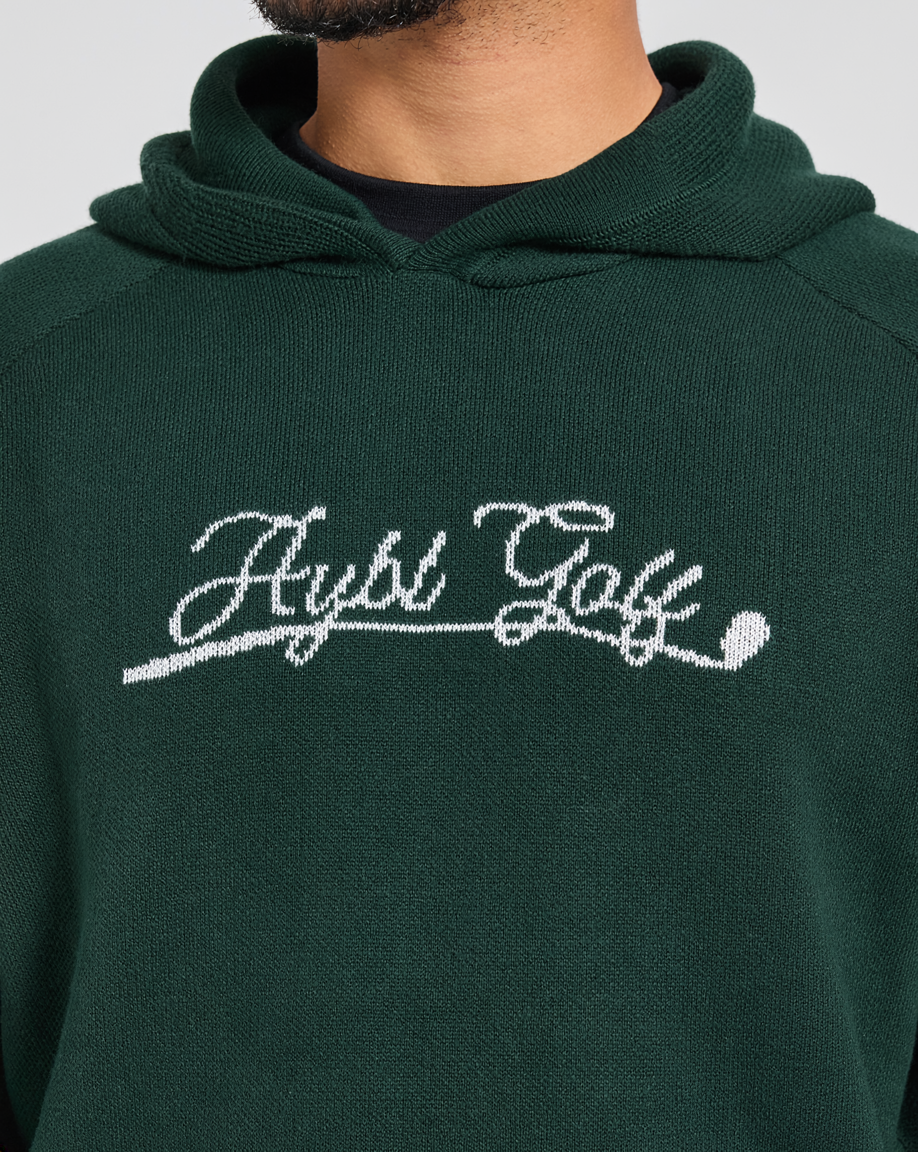 Golf Club Knitted Hoodie - Pine Grün