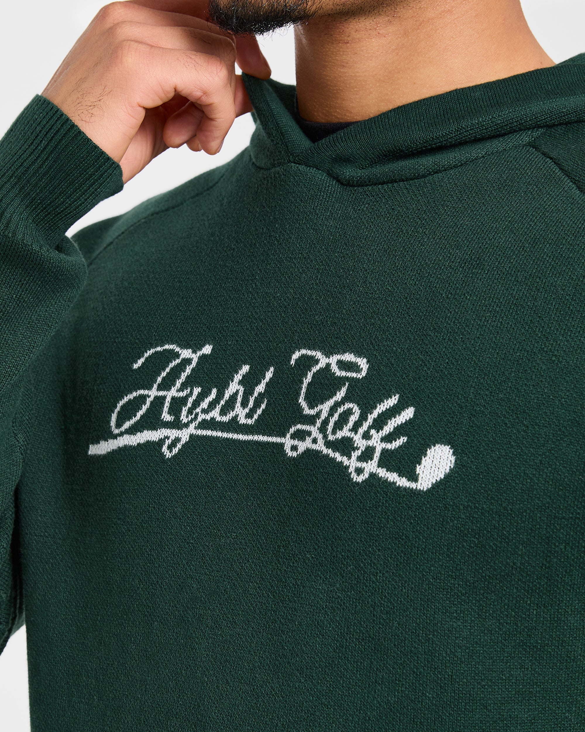 Golf Club Knitted Hoodie - Pine Grün