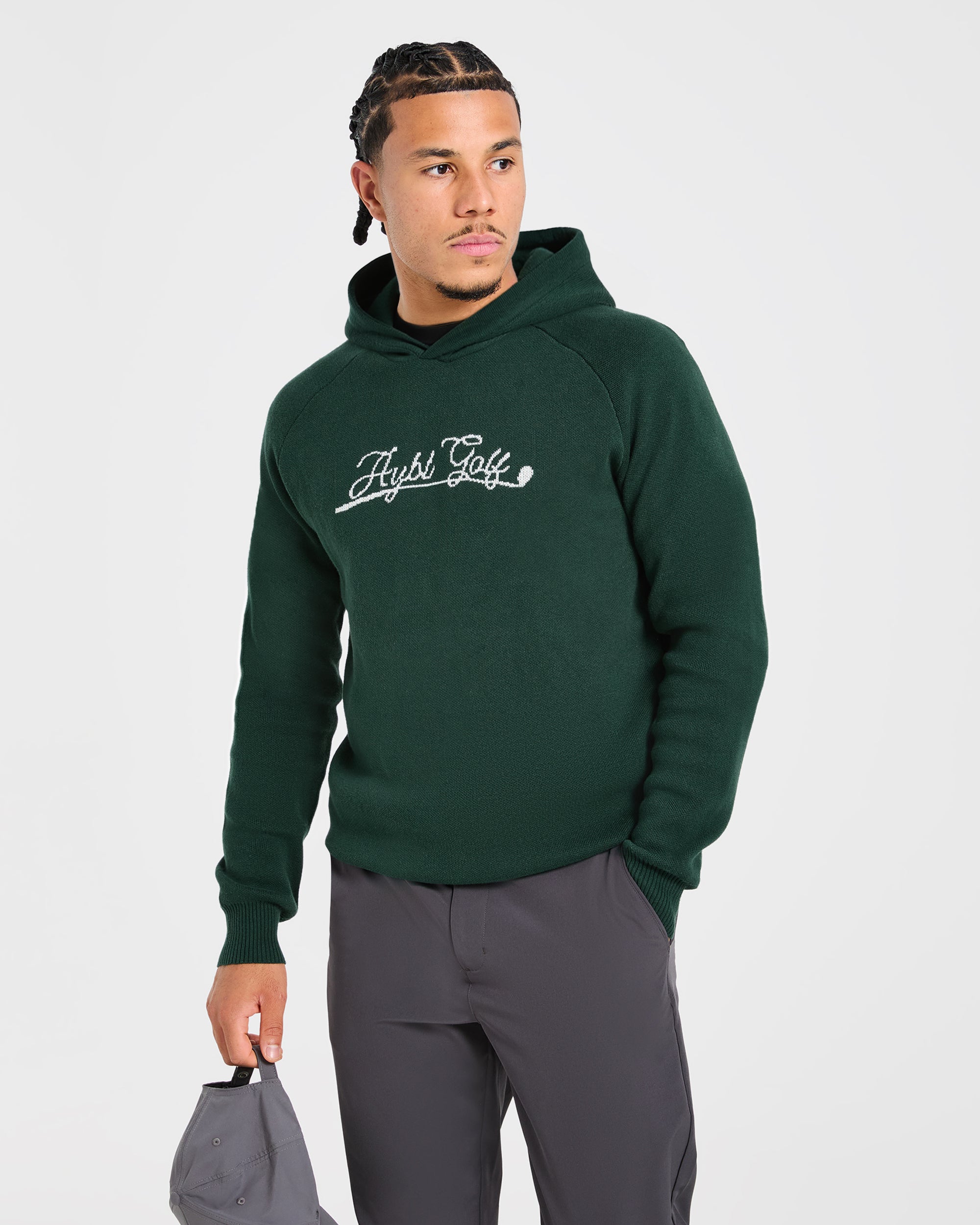 Golf Club Knitted Hoodie - Pine Grün