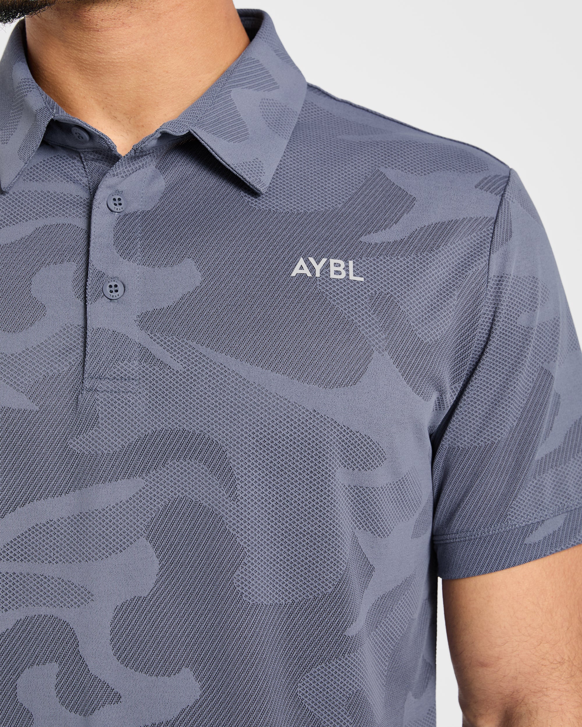 Camo Polo - Slate Blau