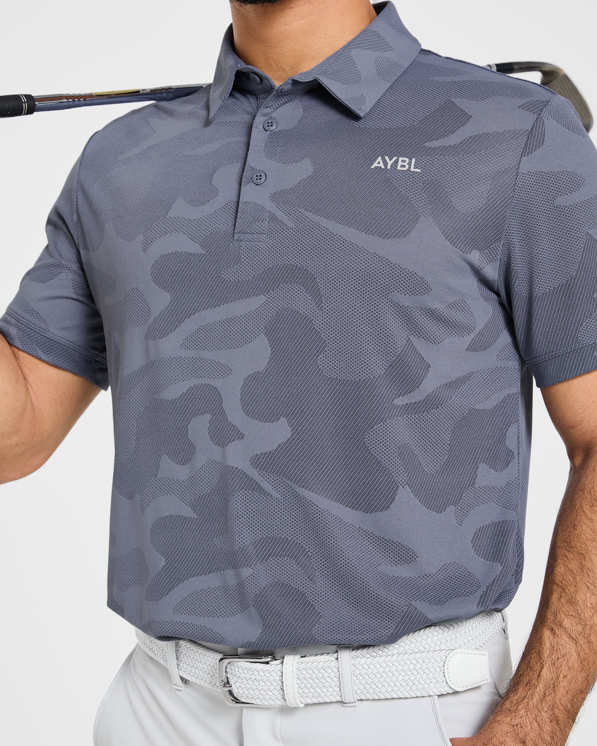 Camo Polo - Slate Blau