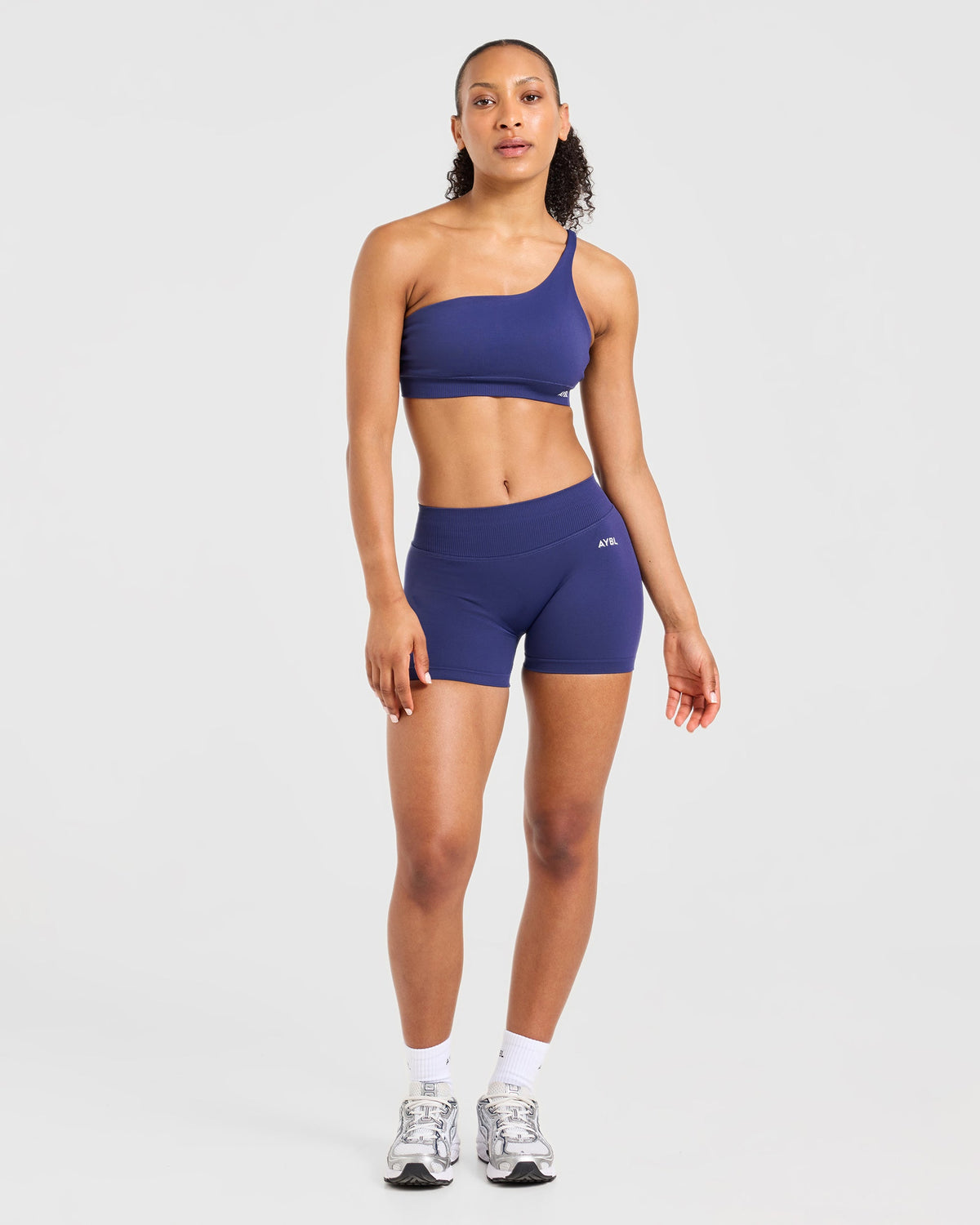 Enhance Seamless One Shoulder Sports Bra - Storm Blue