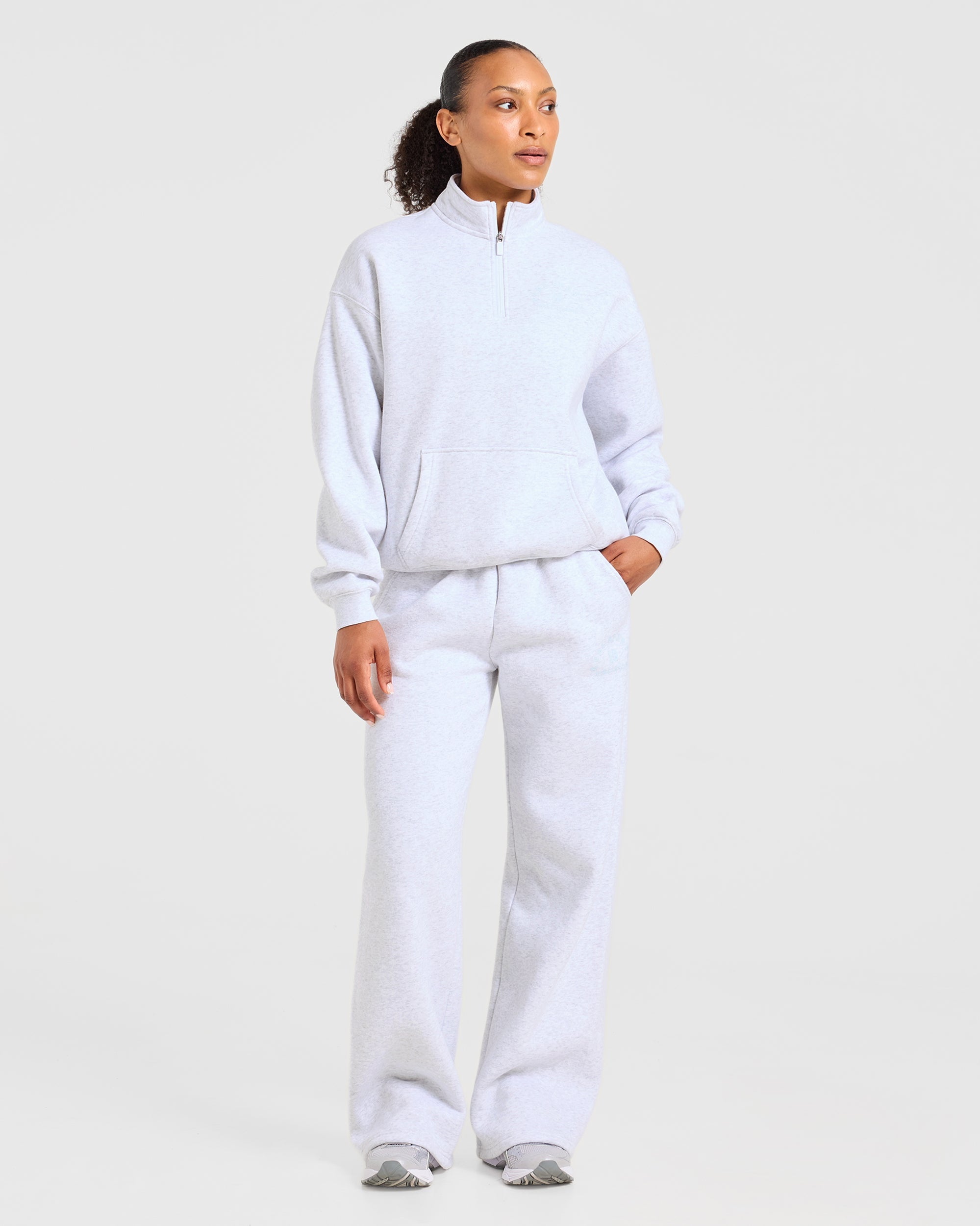 AYBL Sports 18 Oversized 1/4 Zip Pullover - Heather Grau