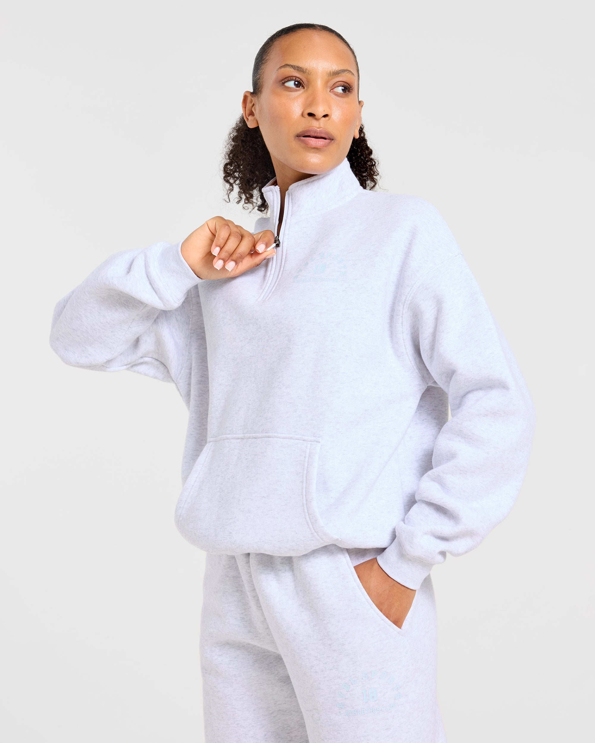 AYBL Sports 18 Oversized 1/4 Zip Pullover - Heather Grau