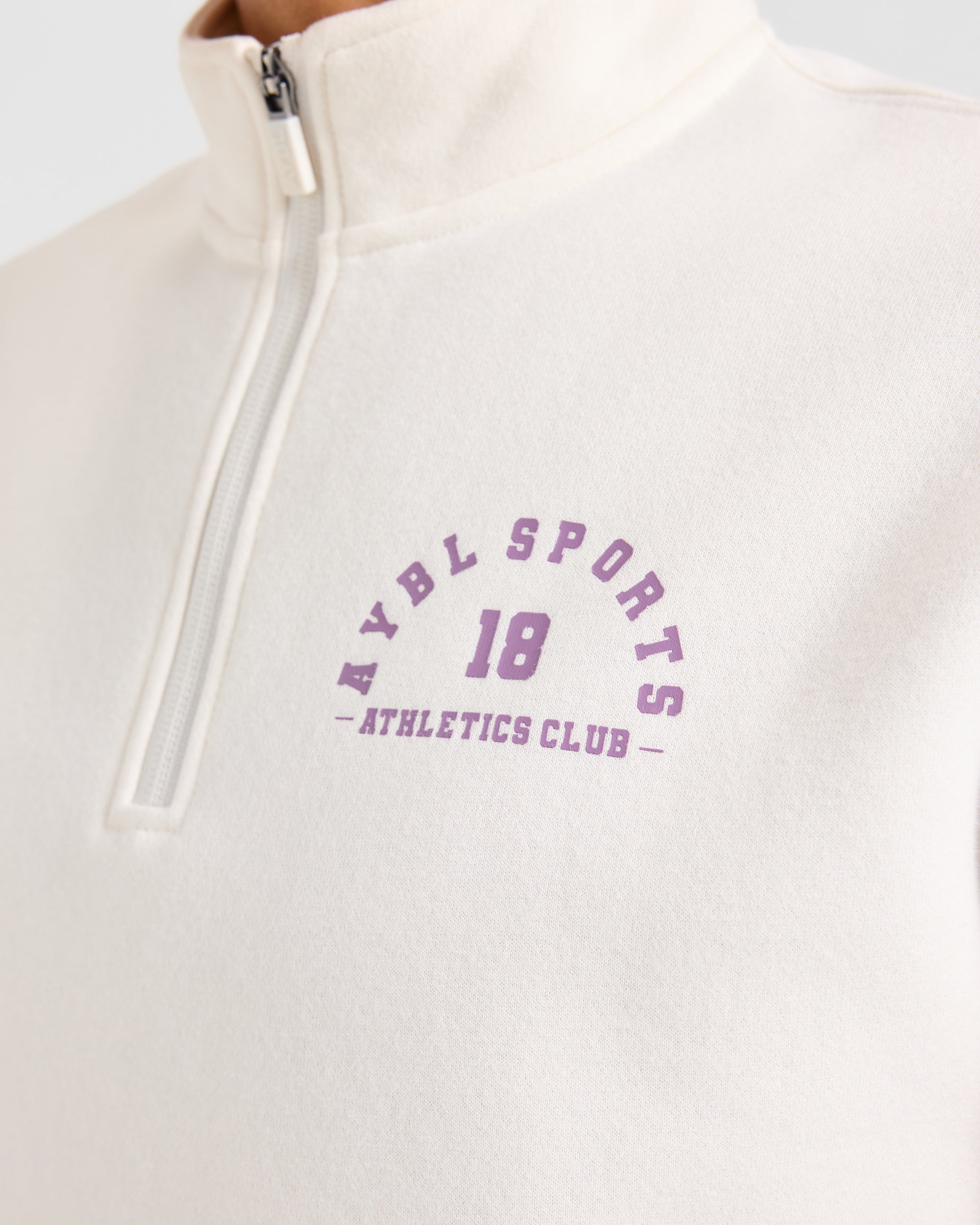 AYBL Sports 18 Oversized 1/4 Zip Pullover - Off Weiß