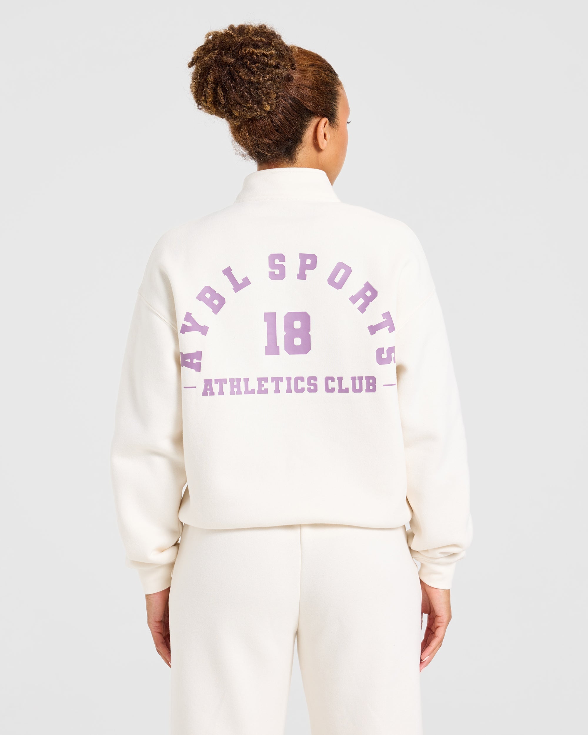 AYBL Sports 18 Oversized 1/4 Zip Pullover - Off Weiß