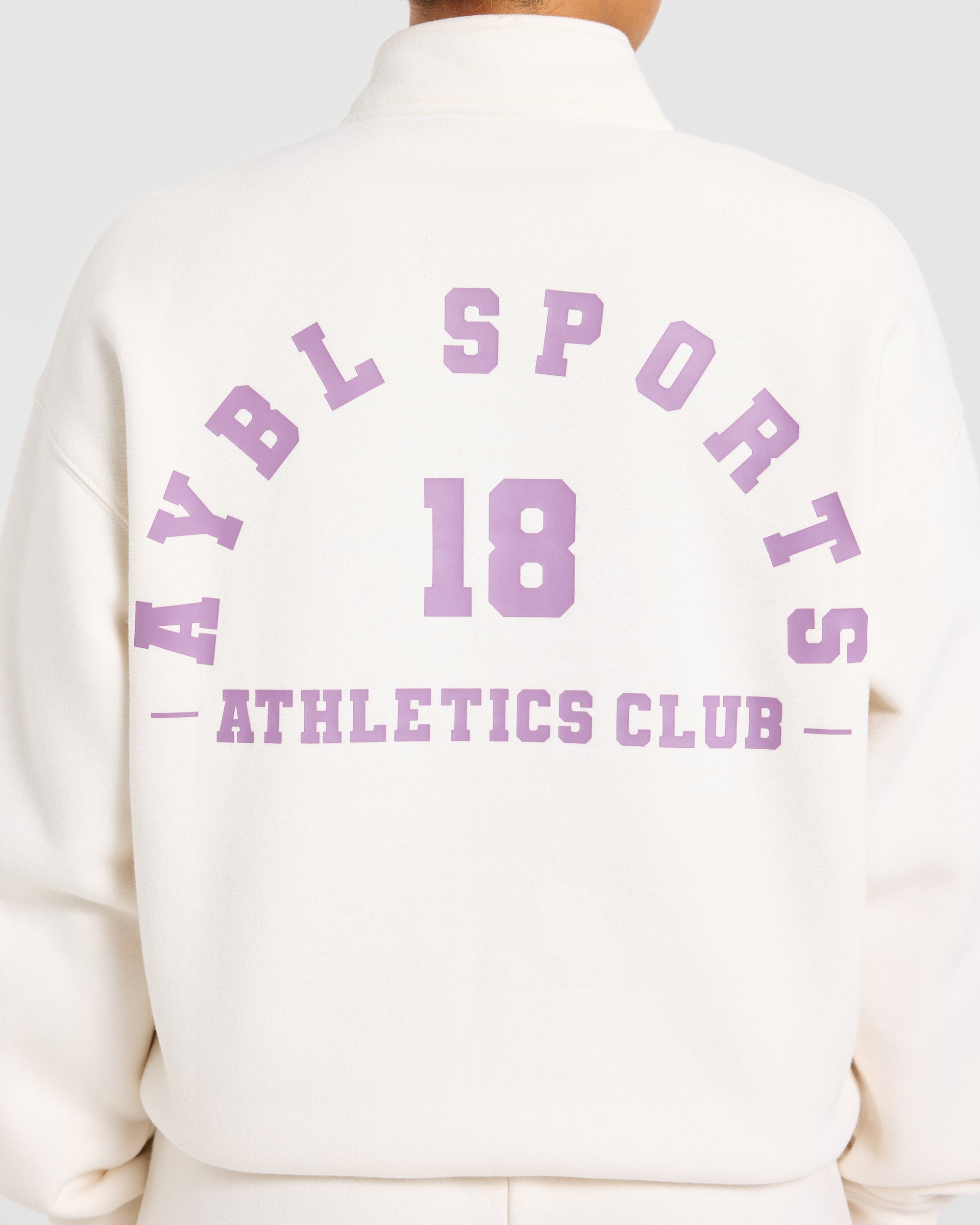 AYBL Sports 18 Oversized 1/4 Zip Pullover - Off Weiß