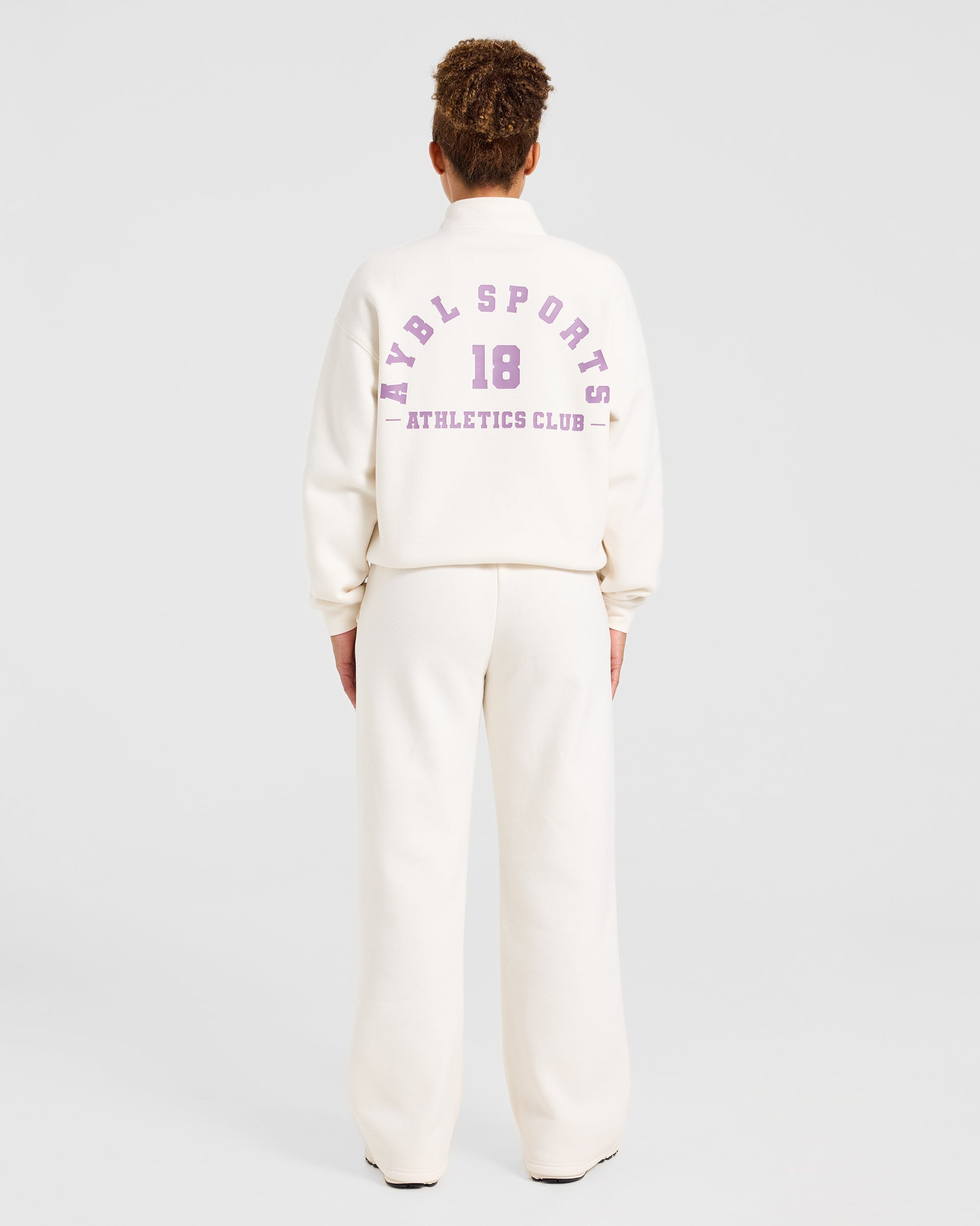 AYBL Sports 18 Oversized 1/4 Zip Pullover - Off Weiß