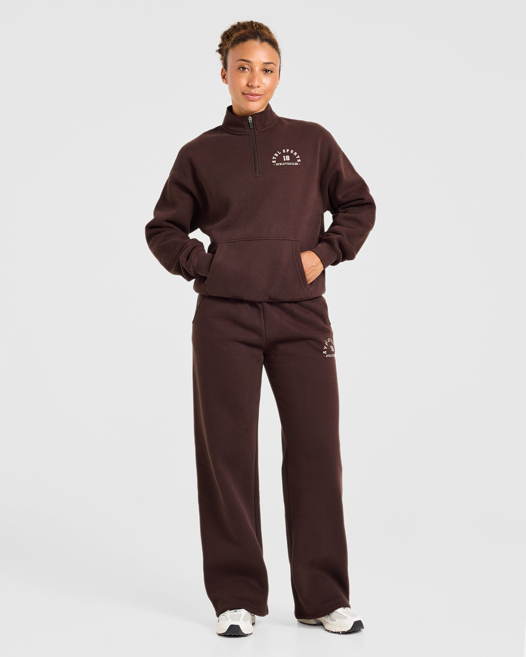 AYBL Sports 18 Oversized 1/4 Zip Pullover - Cocoa Braun