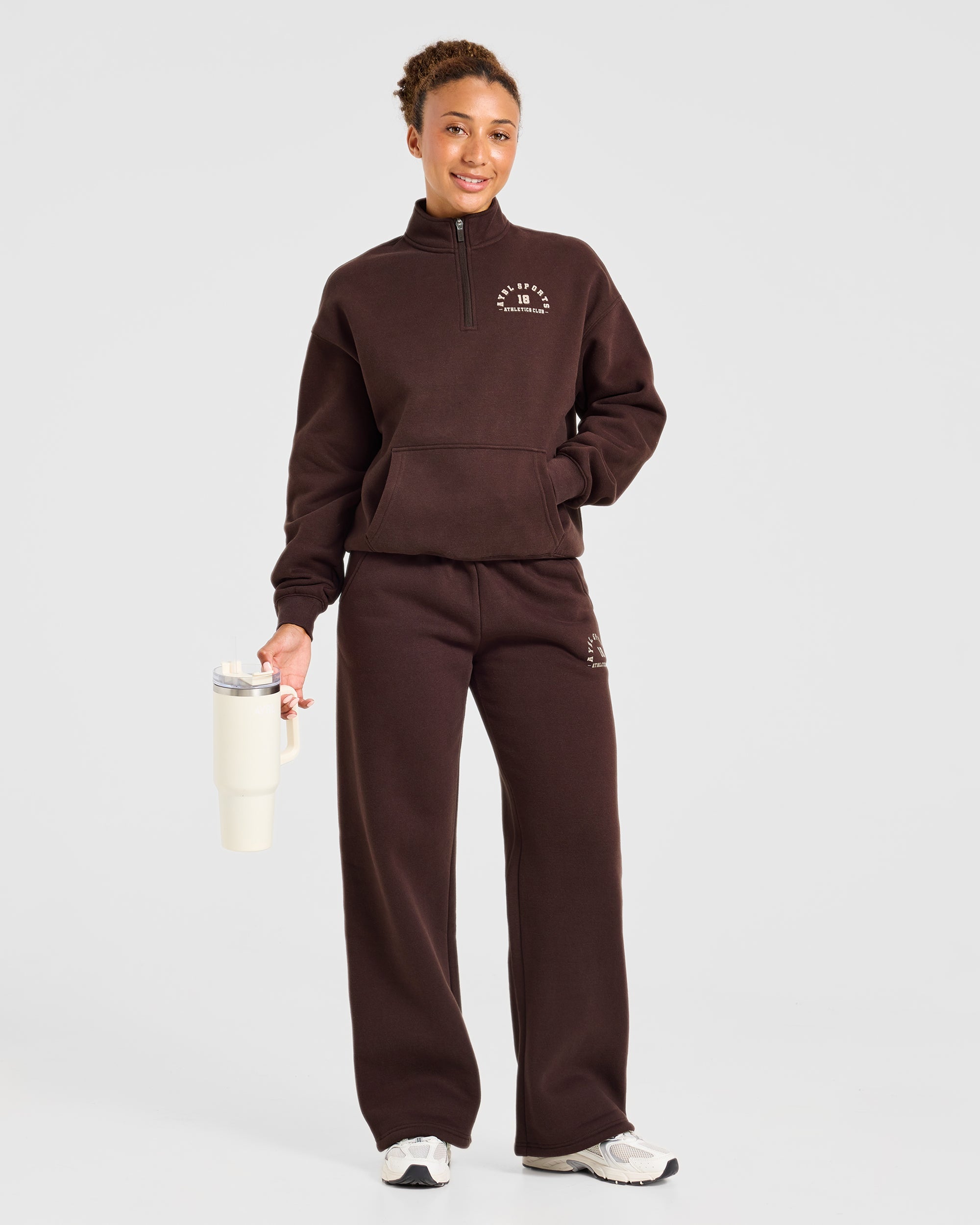 AYBL Sports 18 Oversized Straight Leg Joggers - Cocoa Braun