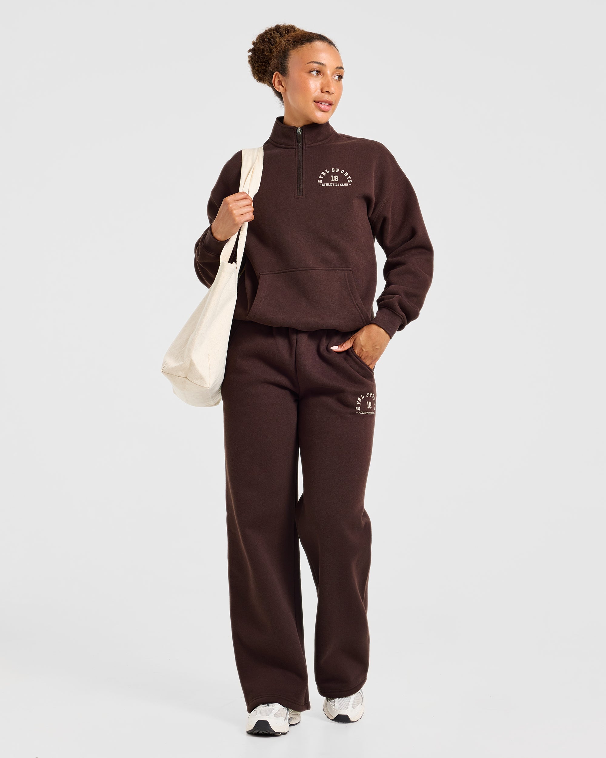 AYBL Sports 18 Oversized Straight Leg Joggers - Cocoa Braun