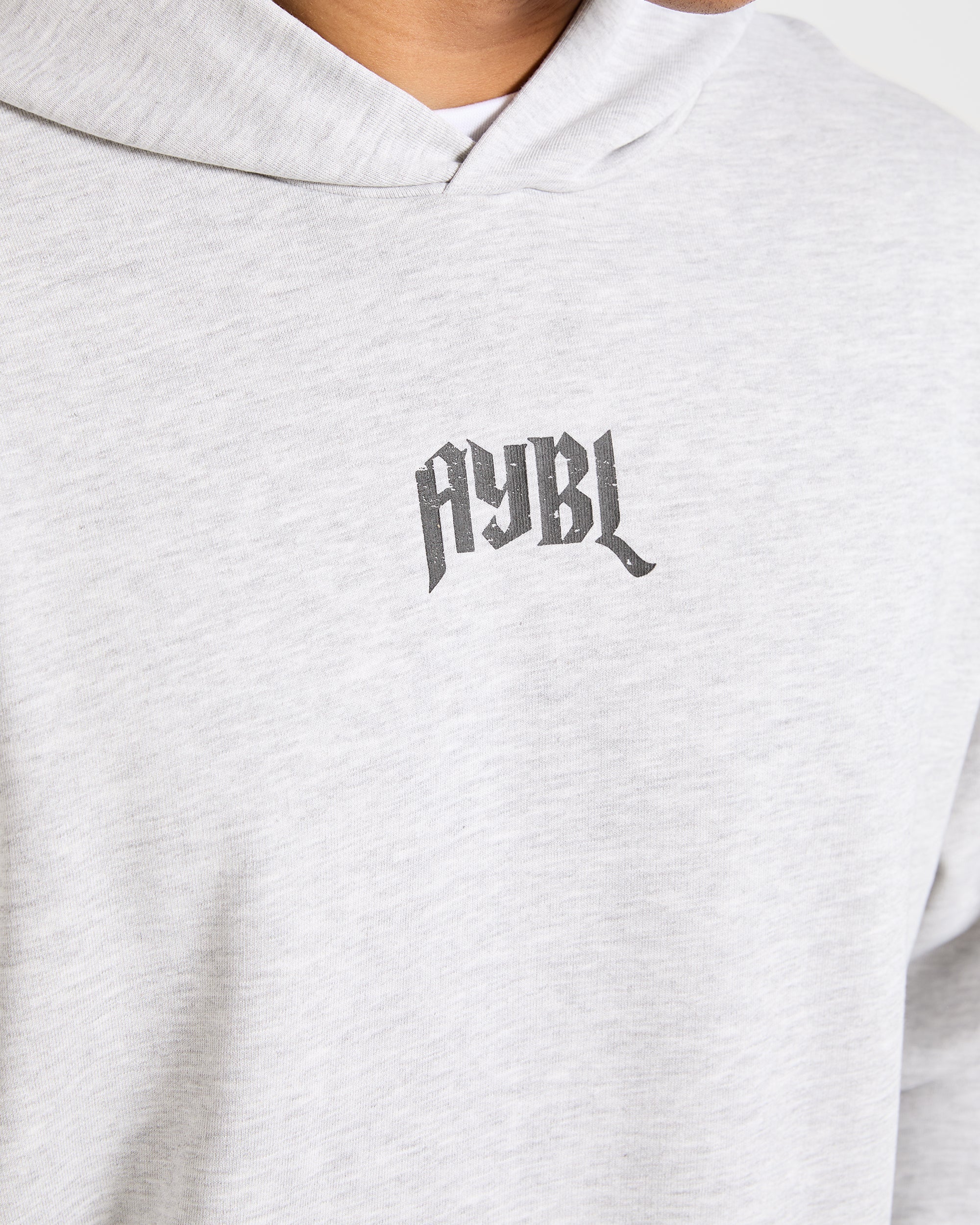 Heavy Lifting Gothic Oversized Hoodie - Grau Marl