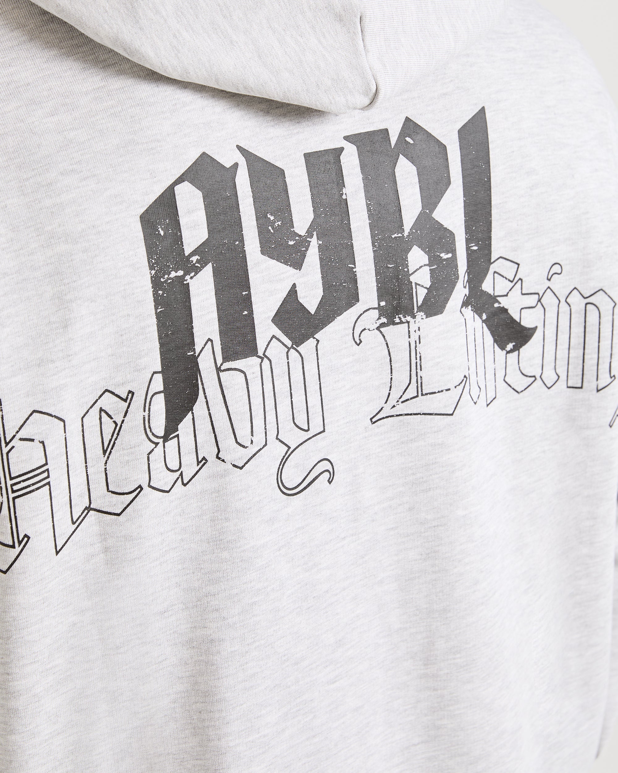 Heavy Lifting Gothic Oversized Hoodie - Grau Marl