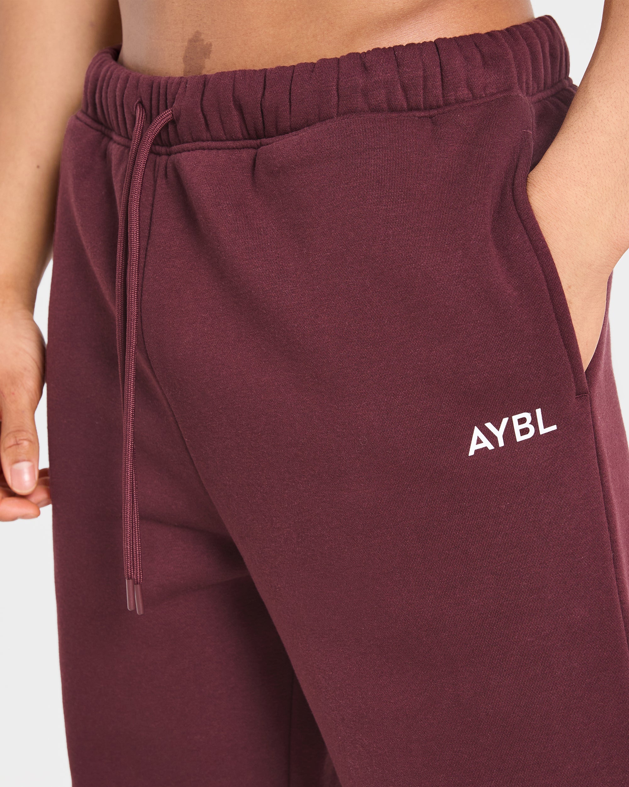 Essential Oversized Straight Leg Joggers - Burgundy Rot
