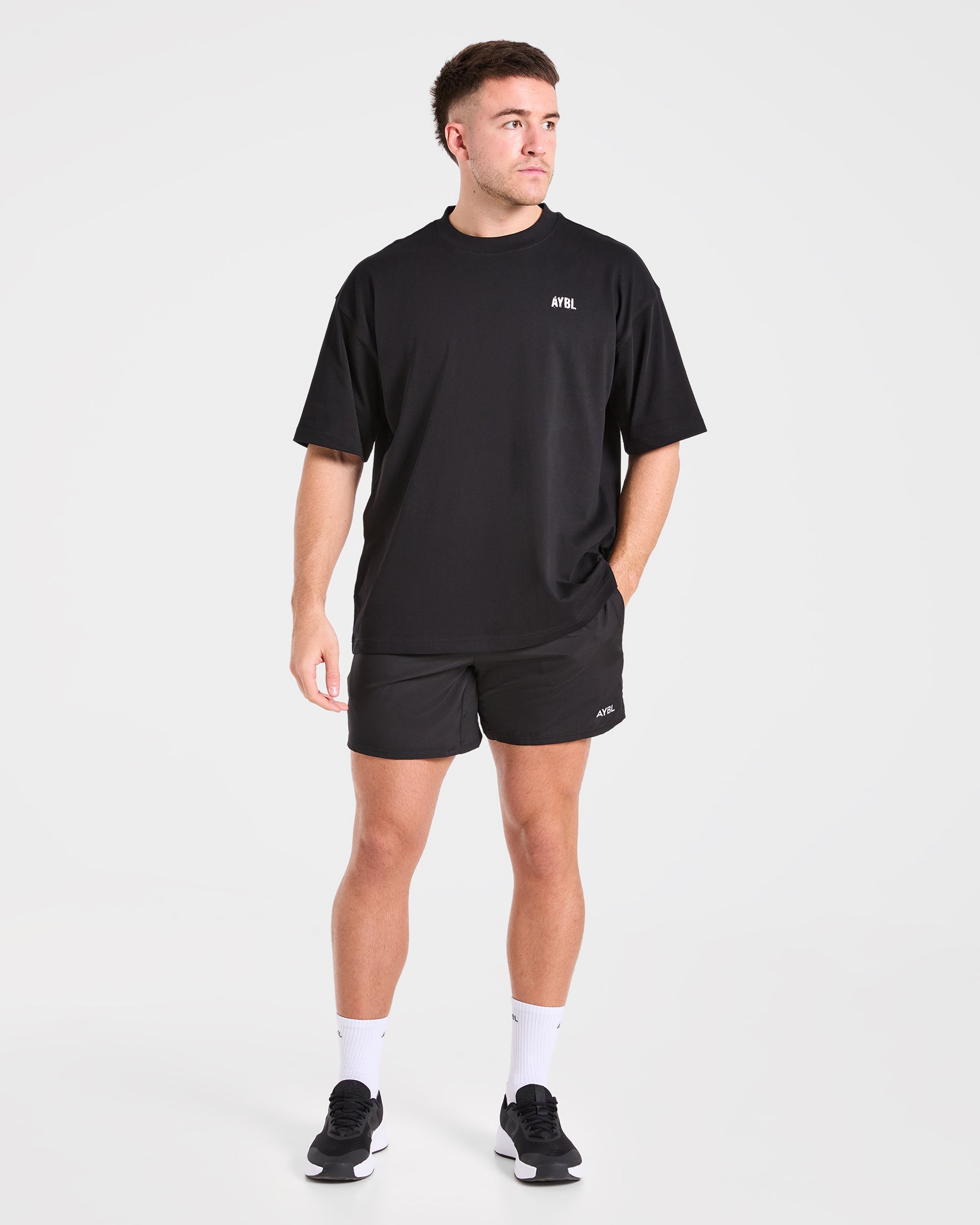 Gym Chalk Oversized T Shirt - Schwarz
