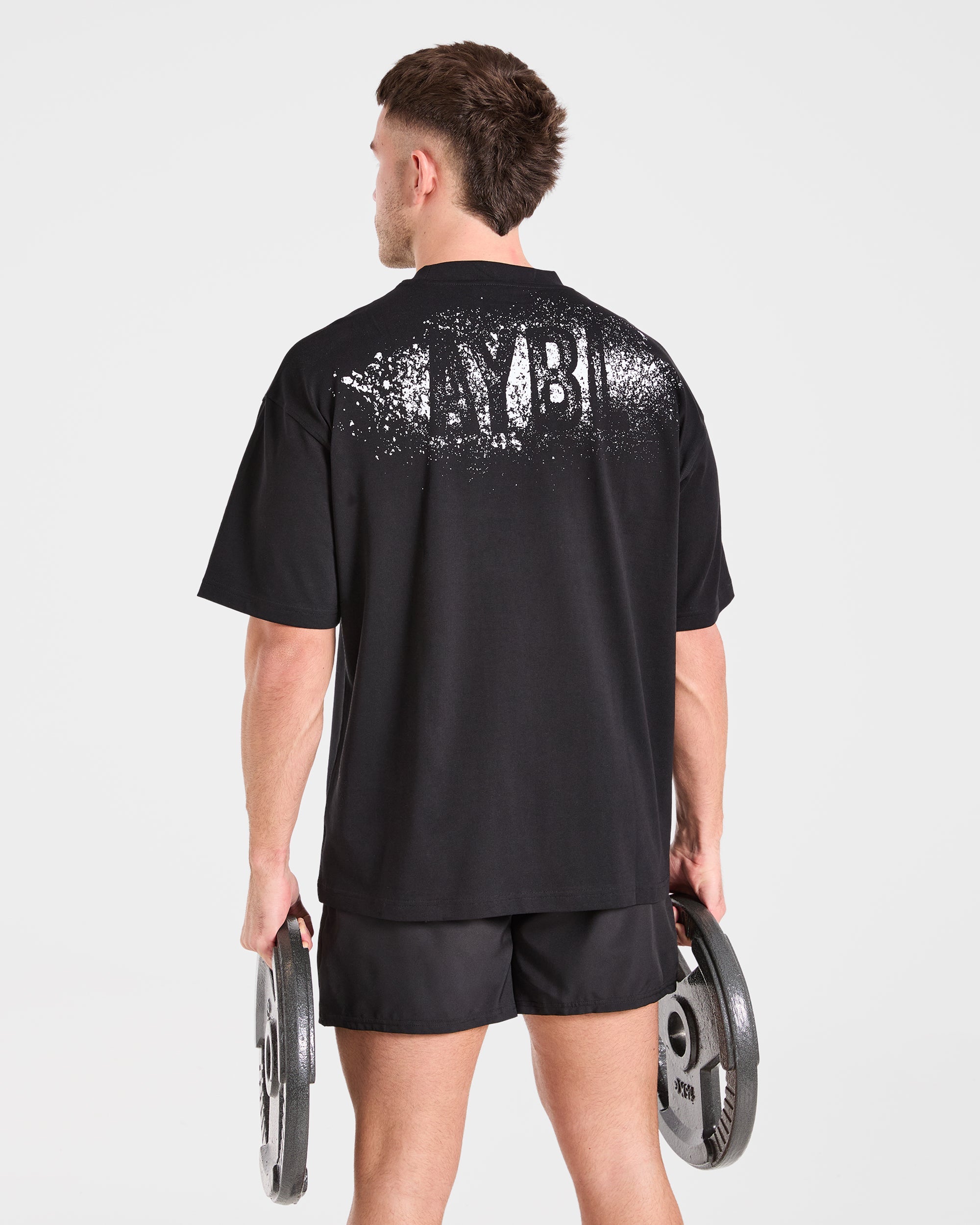 Gym Chalk Oversized T Shirt - Schwarz