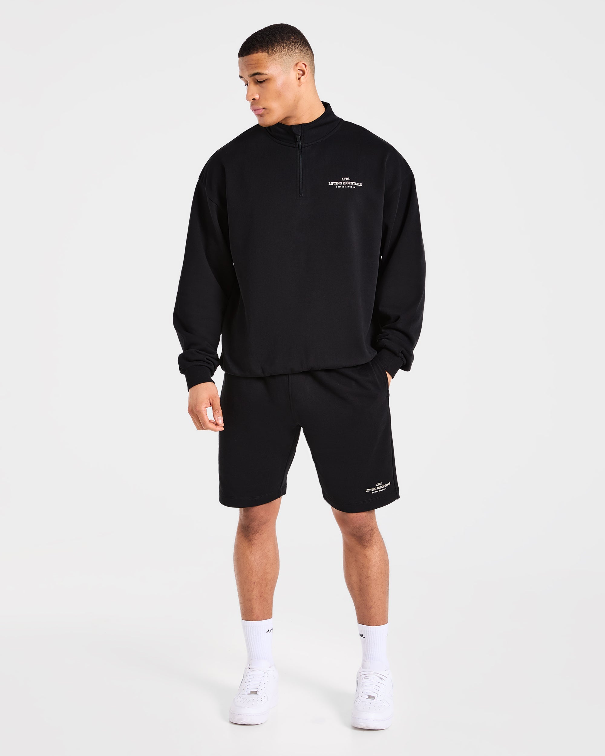 Apex Lifting Essentials 1/4 Zip Pullover - Schwarz/Cream