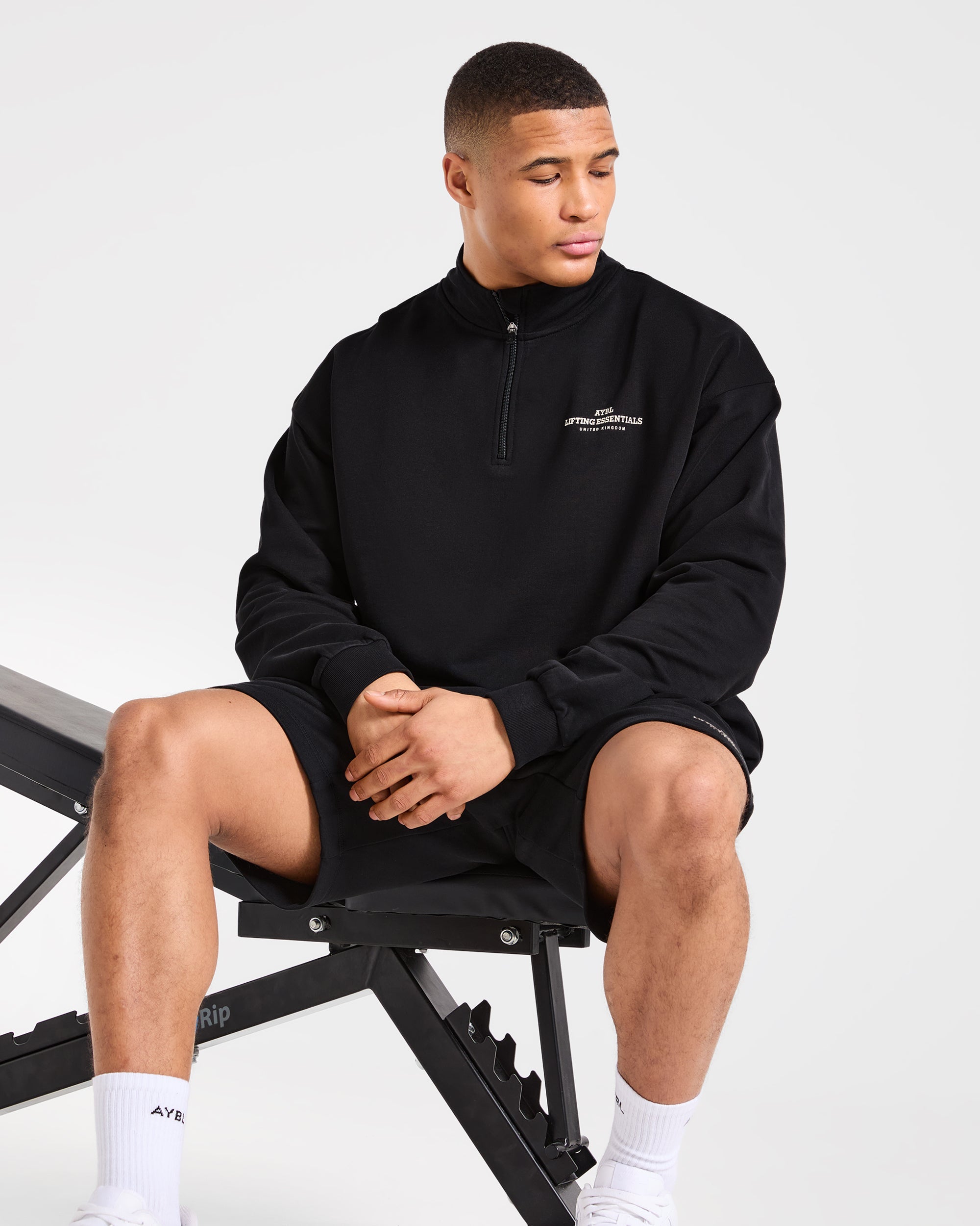 Apex Lifting Essentials 1/4 Zip Pullover - Schwarz/Cream