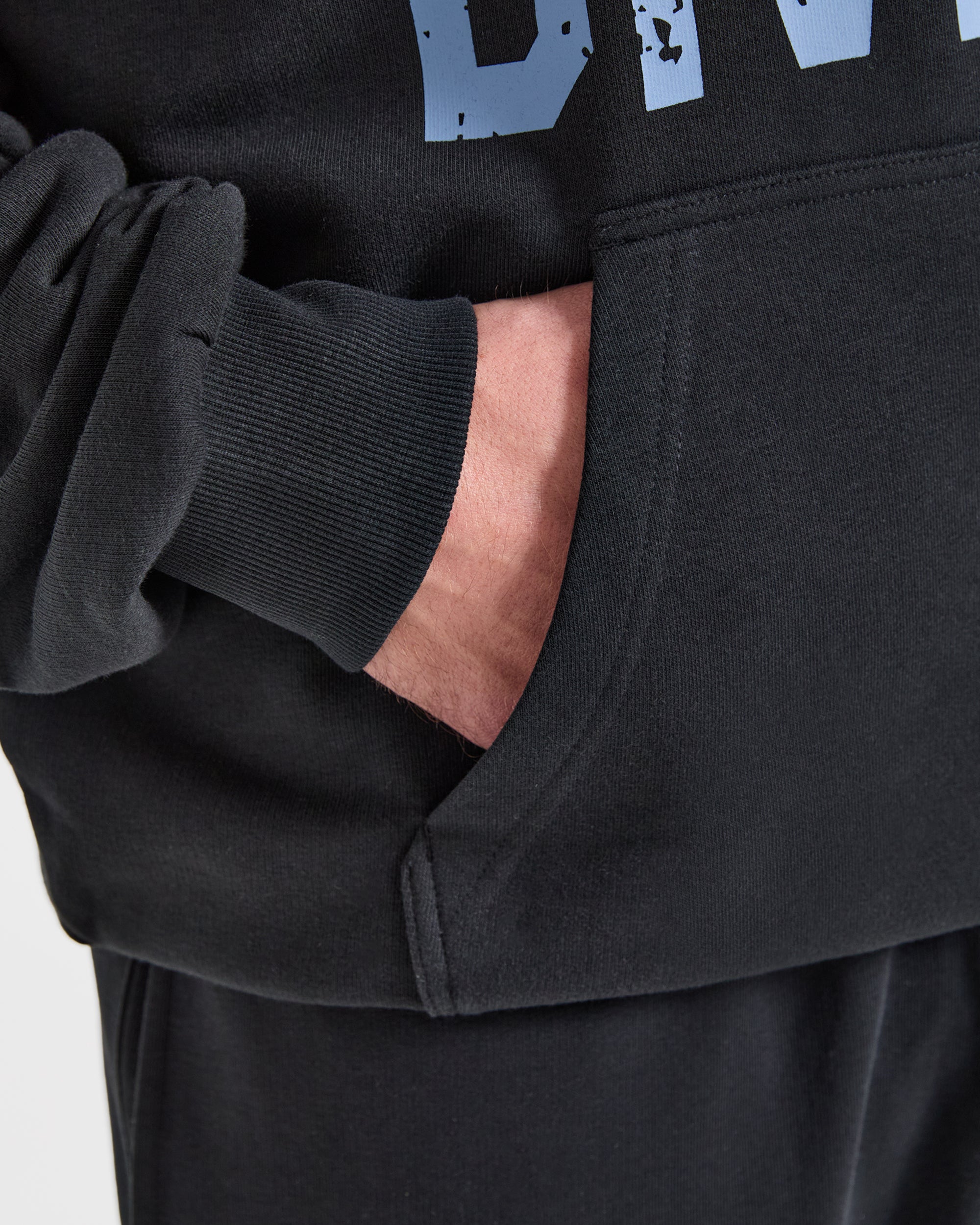 Strength Division Oversized Hoodie - Schwarz/Blau