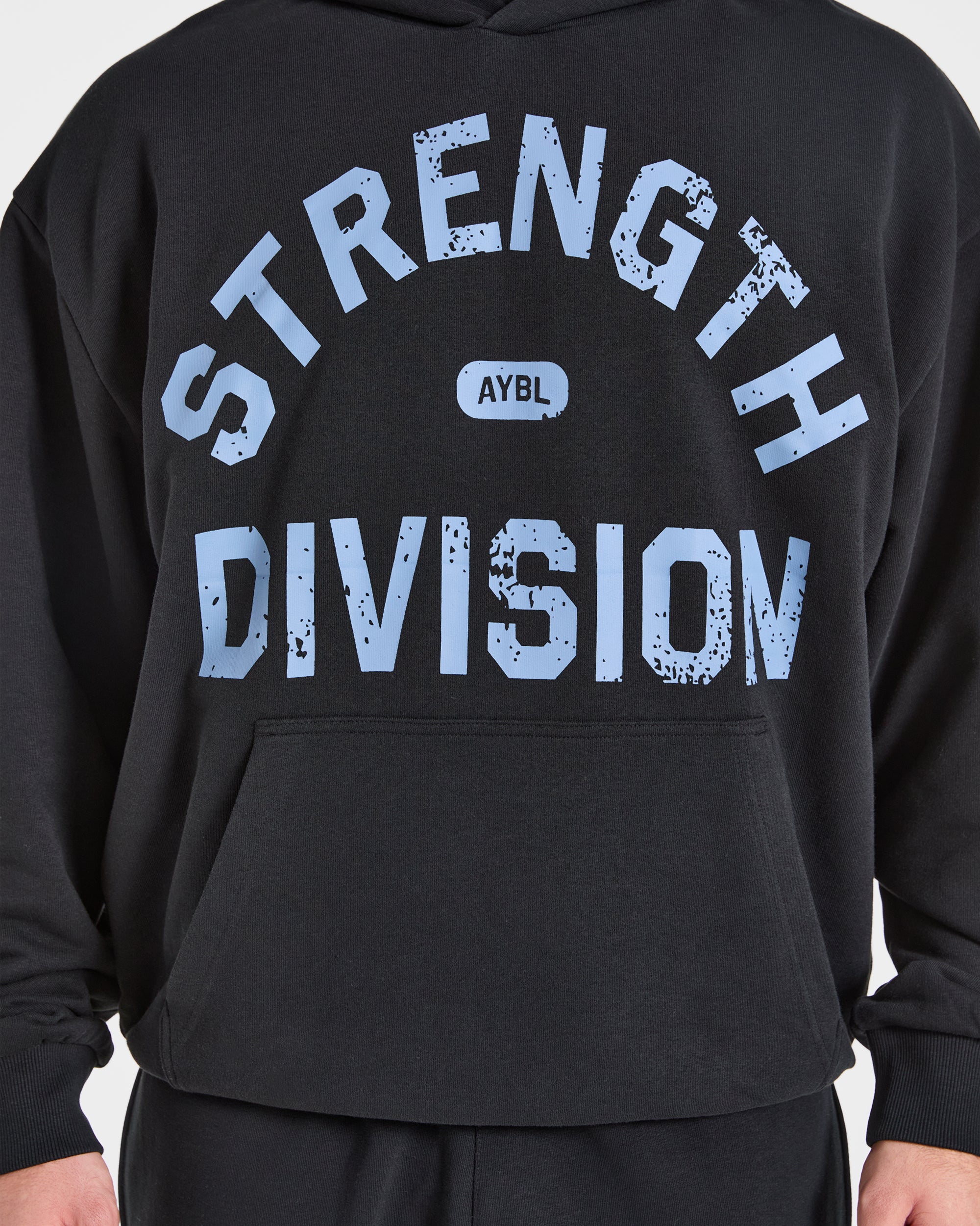 Strength Division Oversized Hoodie - Schwarz/Blau