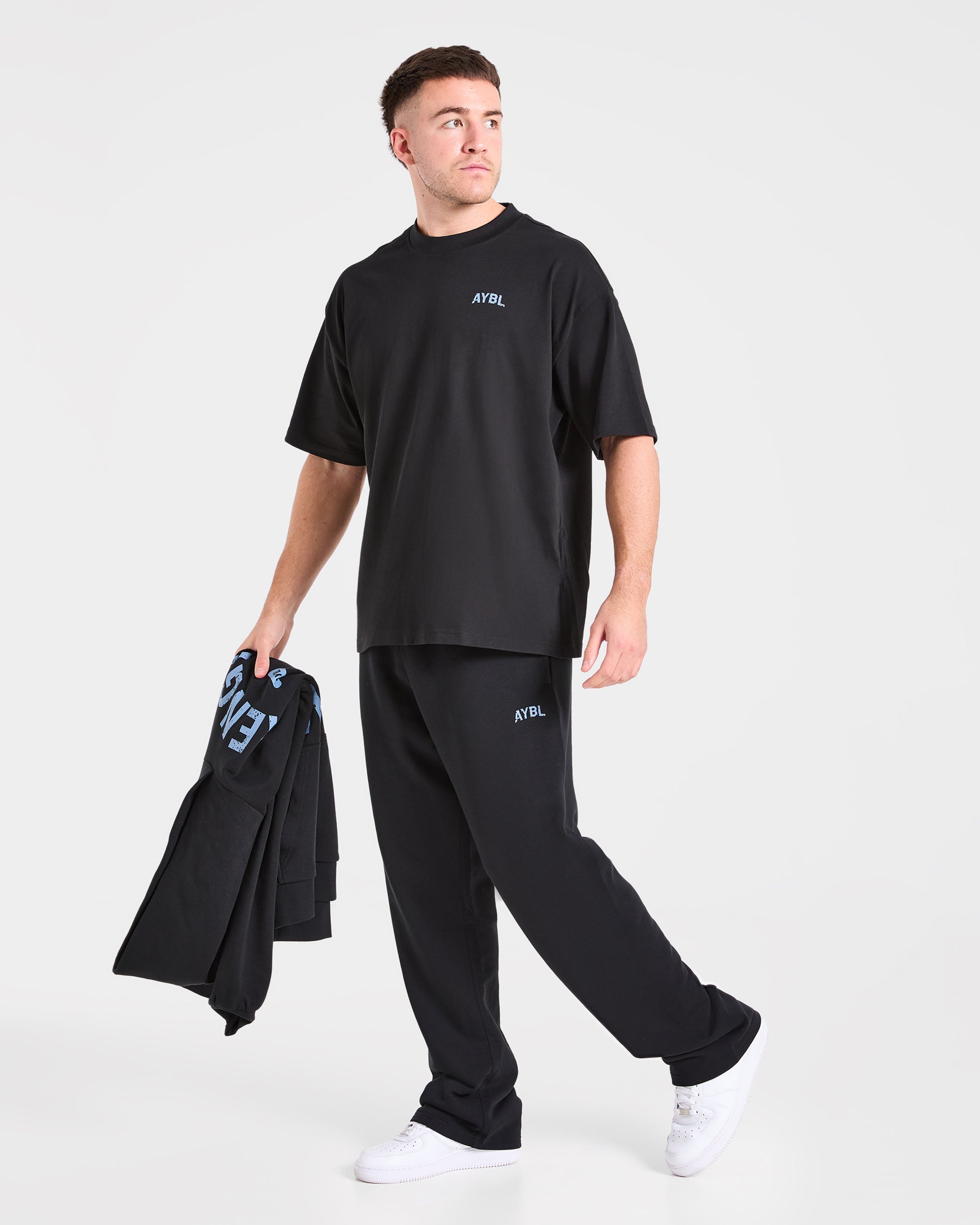 Strength Division Oversized T Shirt - Schwarz/Blau
