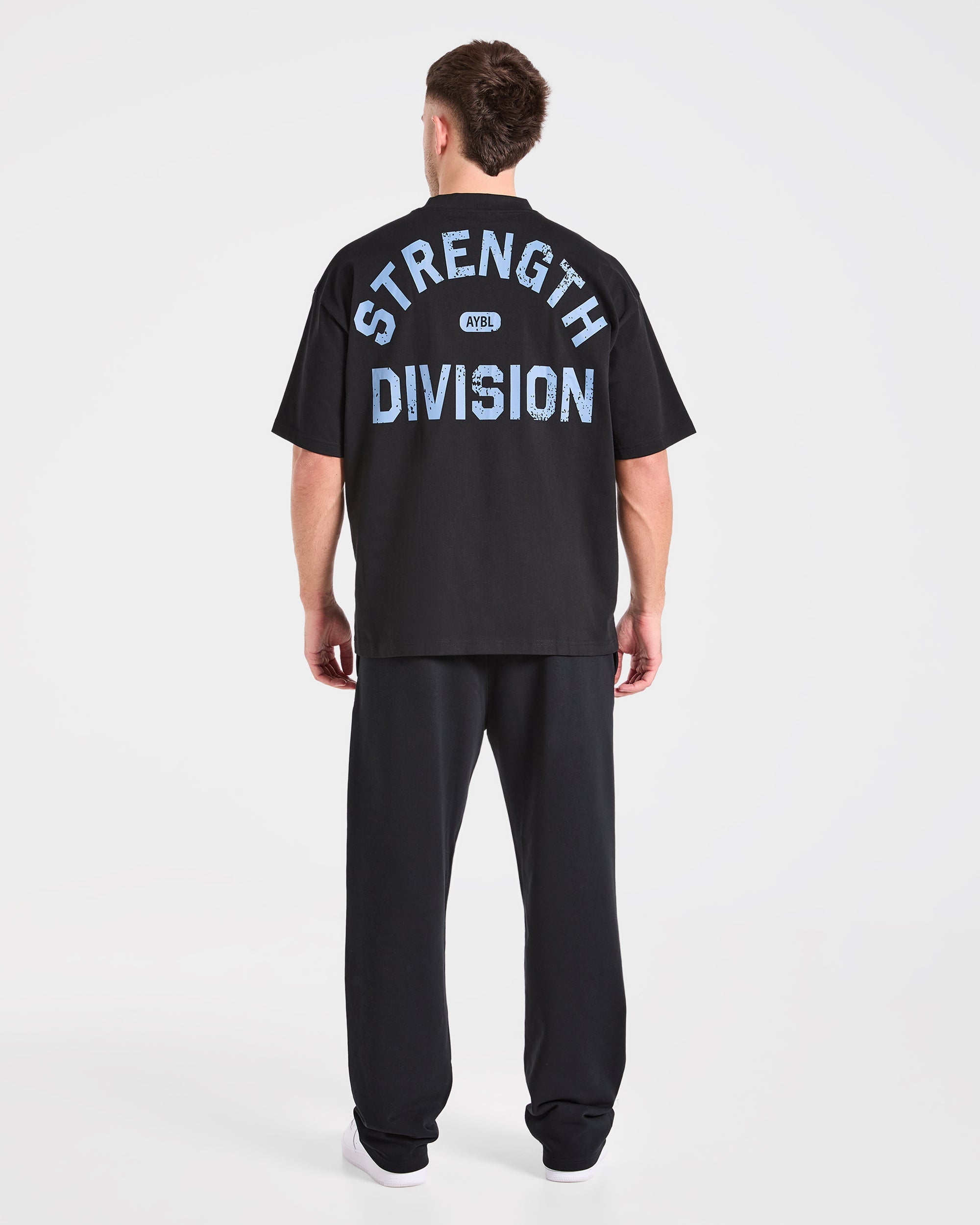 Strength Division Oversized T Shirt - Schwarz/Blau