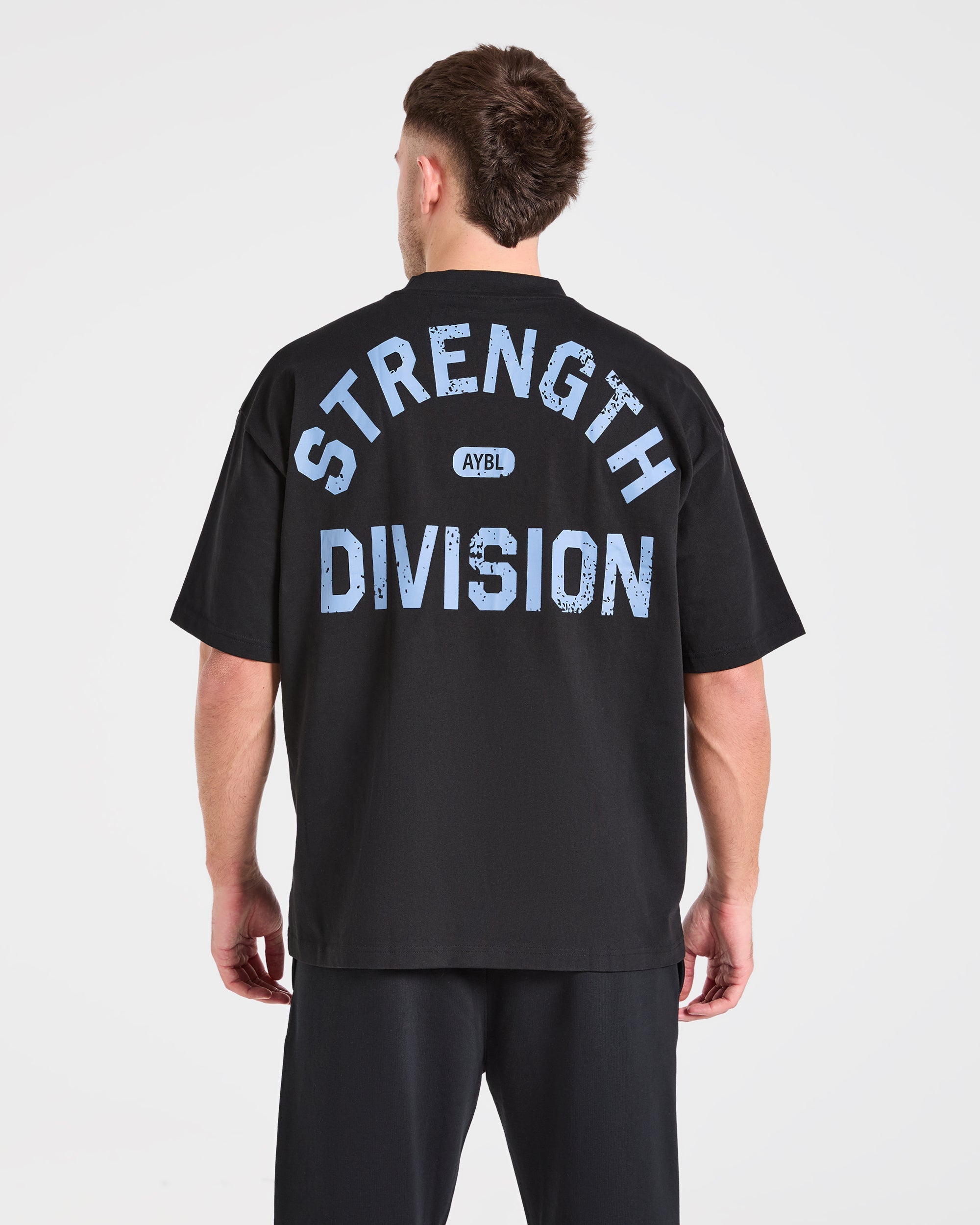 Strength Division Oversized T Shirt - Schwarz/Blau