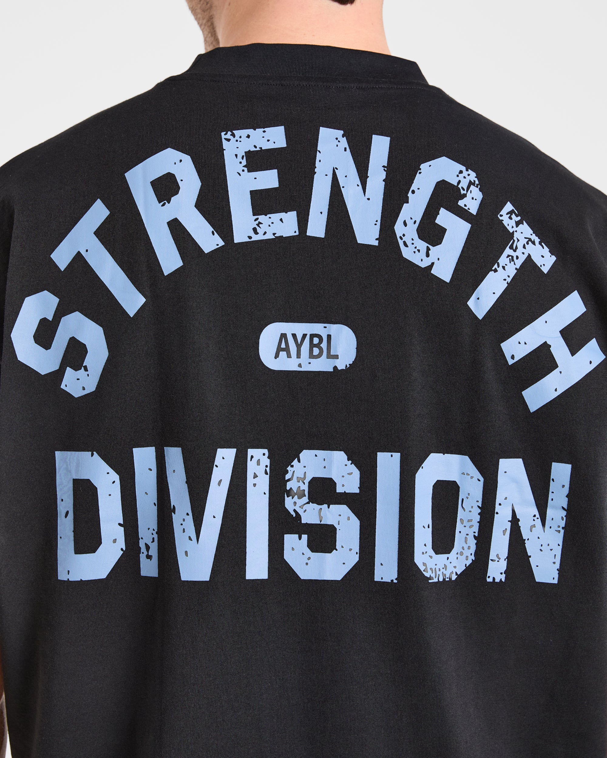 Strength Division Oversized T Shirt - Schwarz/Blau